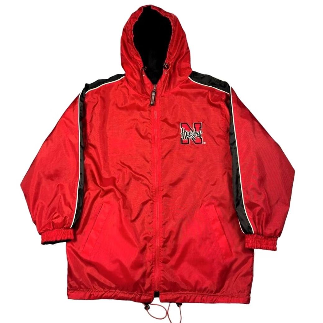 Vintage VINTAGE Huskers Jacket Mens Large Nebraska Water Repellant Lined Fleece Heavyweight Coat Colosseum Athletics Ski Jacket Black 90s University Mens Size US L / EU 52-54 / 3 - 7 Thumbnail