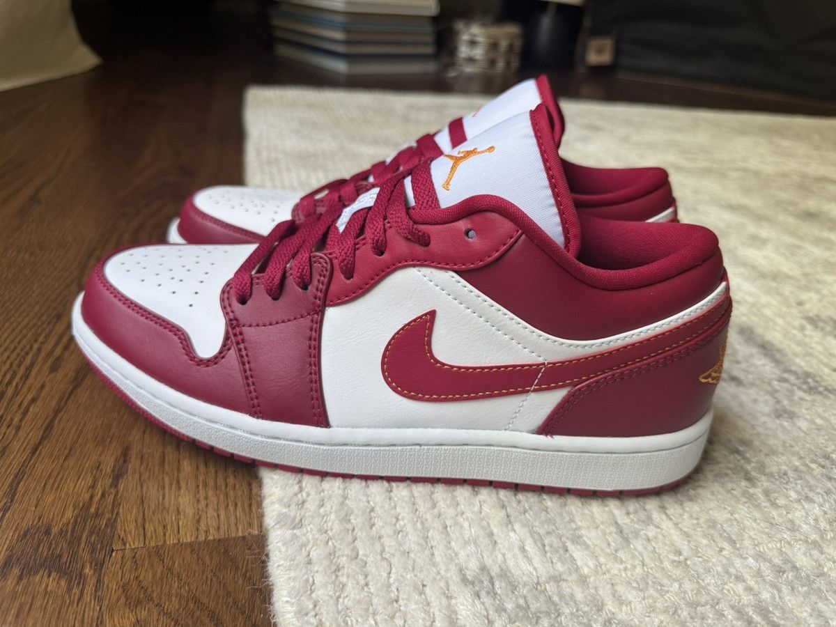 Jordan Brand 9 Jordan 1 Low Cardinal Red White Nike Air Retro Size US 9 / EU 42 - 2 Thumbnail
