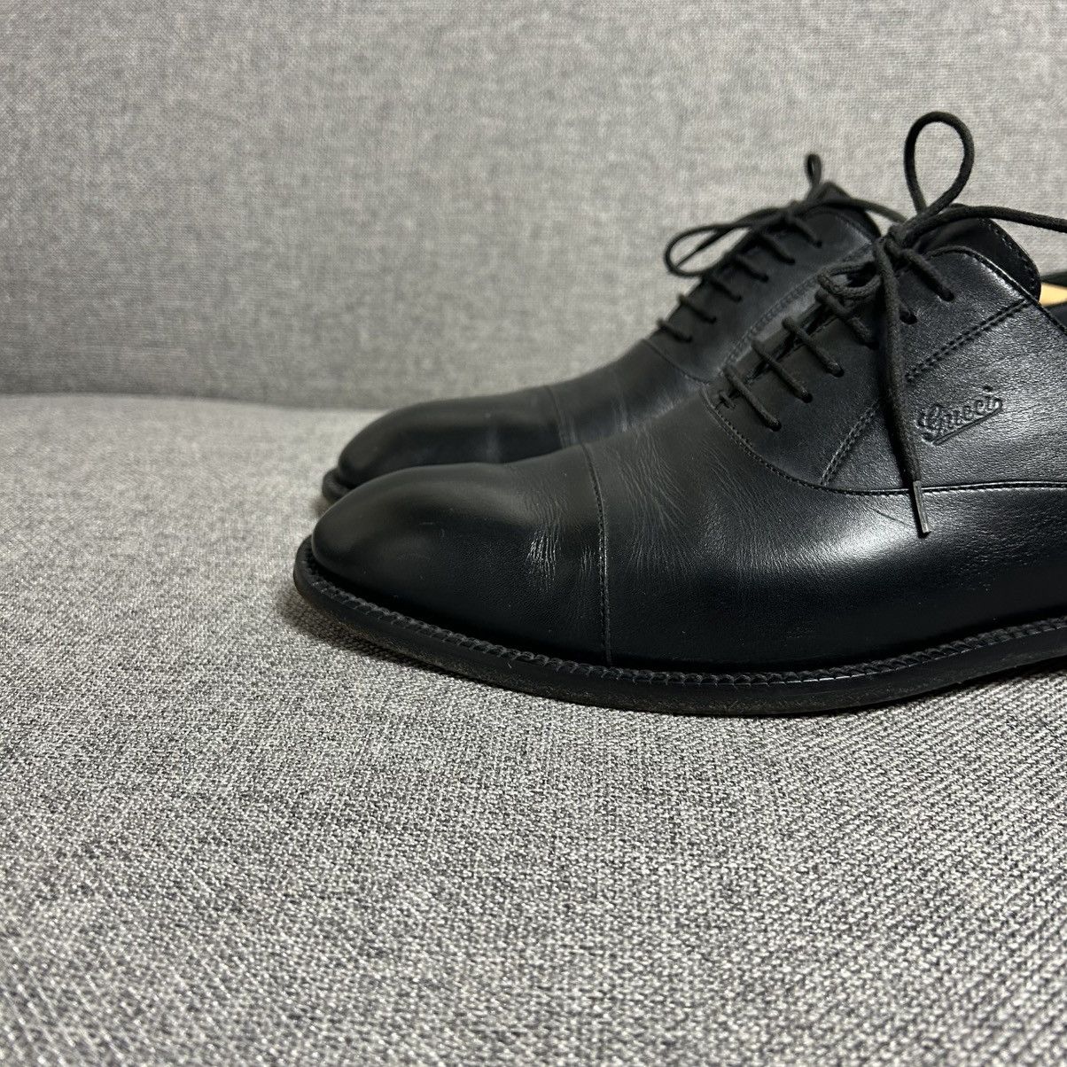 Gucci Gucci Black Leather Oxford Dress Shoes IT8 Size US 9.5 / EU 42-43 - 8 Thumbnail