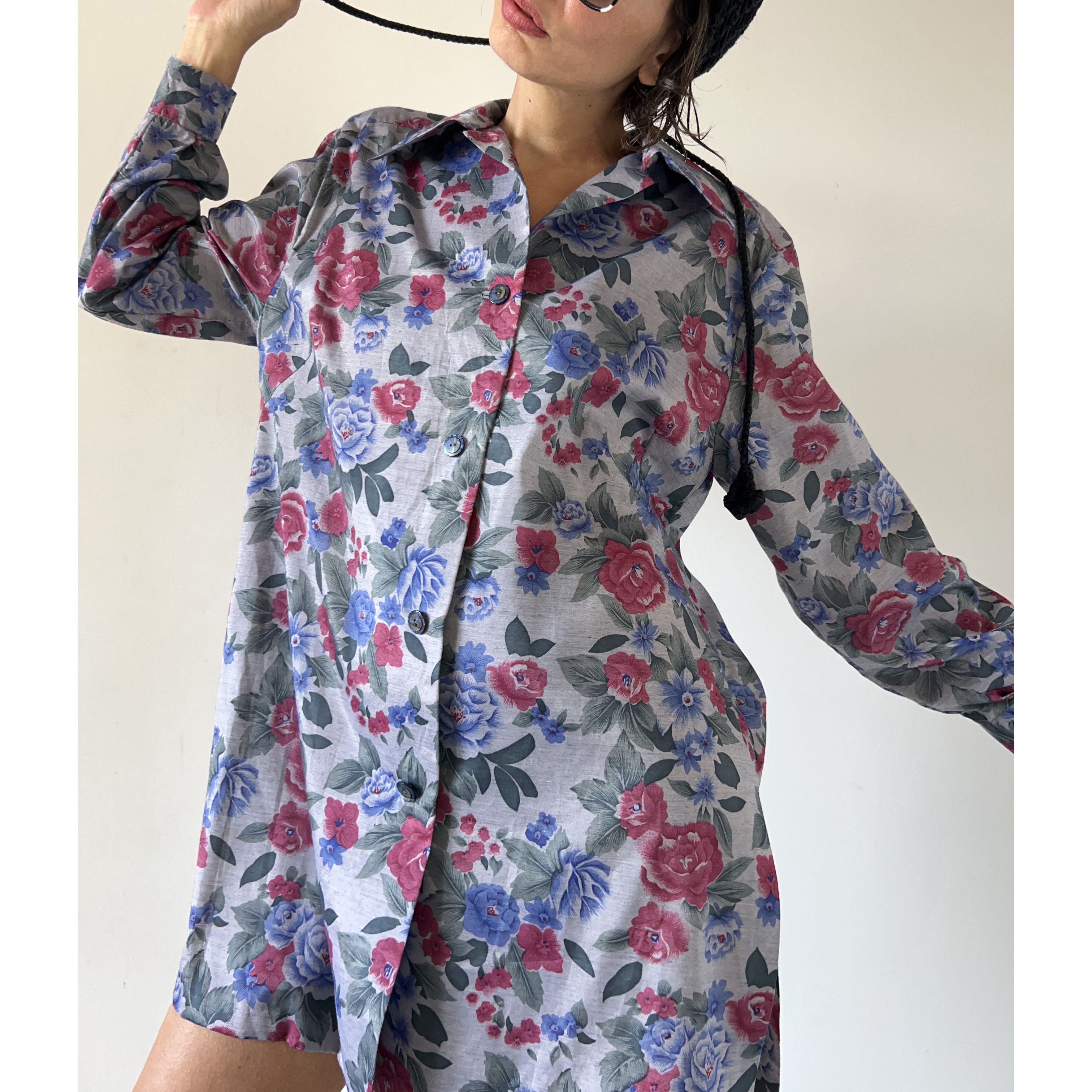 Vintage Vintage 90s Floral Satin Blaze Size L / US 10 / IT 46 - 5 Thumbnail