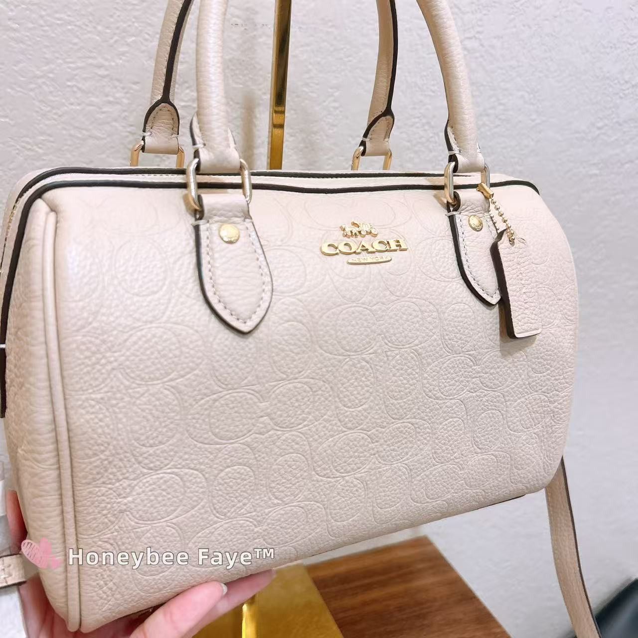 Coach Rowan Satchel Bag In Signature Leather CCD50 Oat Size ONE SIZE - 3 Thumbnail