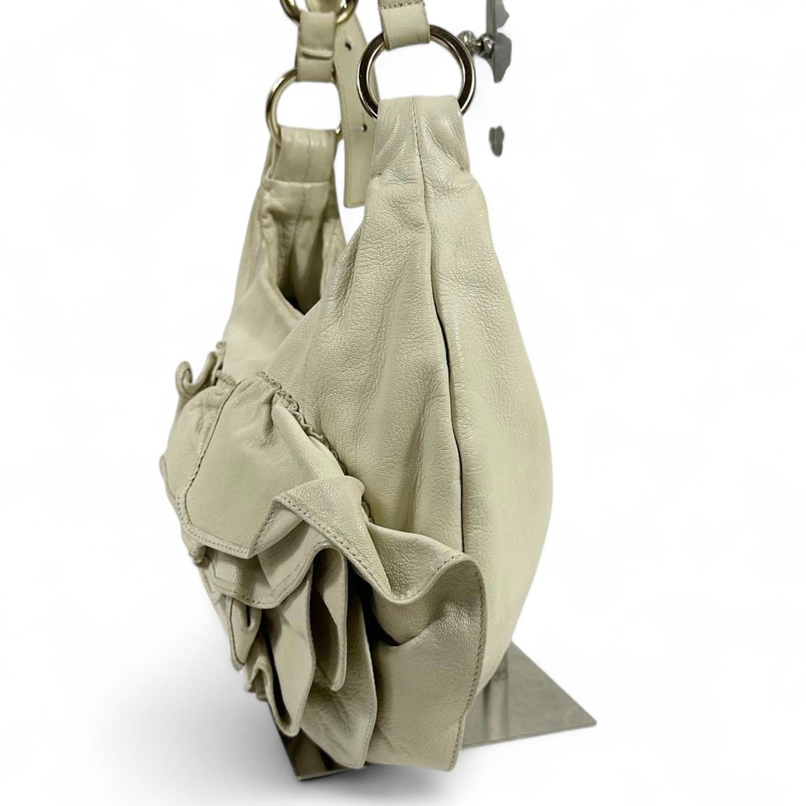 Yves Saint Laurent Yves Saint Laurent - Women's Ruffled Leather Handbag Size ONE SIZE - 5 Thumbnail
