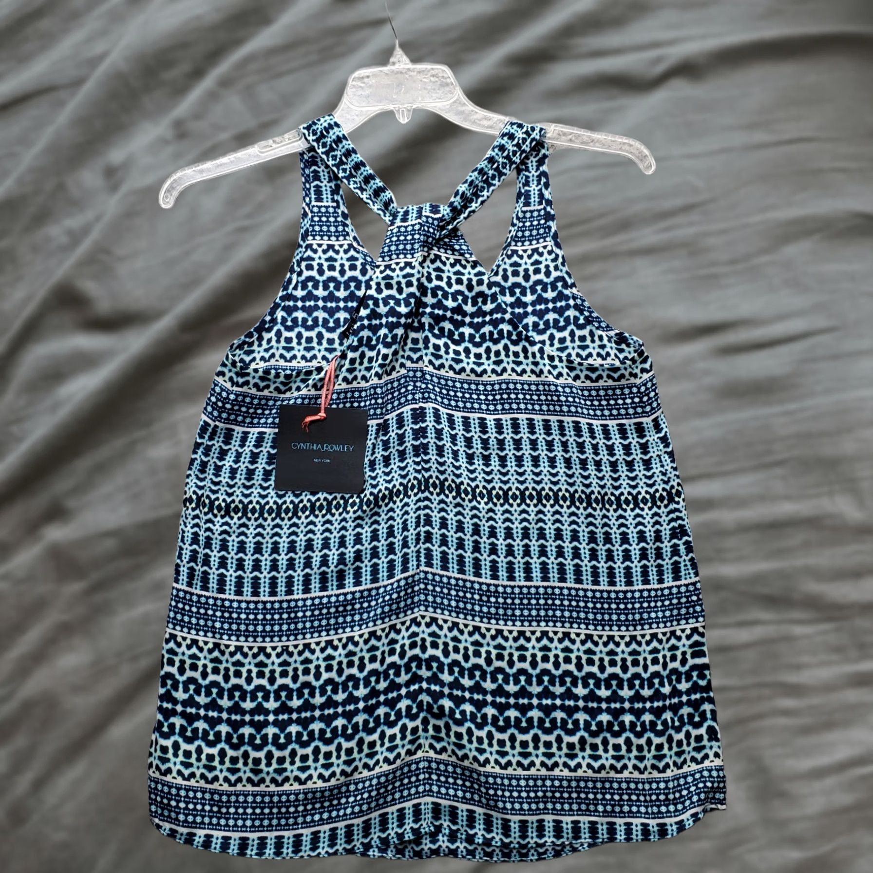 Cynthia Rowley Cynthia Rowley Tank Top Womens Small Multicolor Pattern Stretch Sleeveless Racerback Shirt Size S / US 4 / IT 40 - 1 Thumbnail