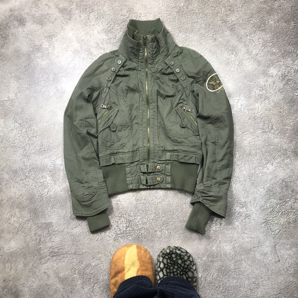 Vintage Vintage 90s Military Bomber Jacket Olive Y2K Streetwear M Size M / US 6-8 / IT 42-44 - 1 Thumbnail