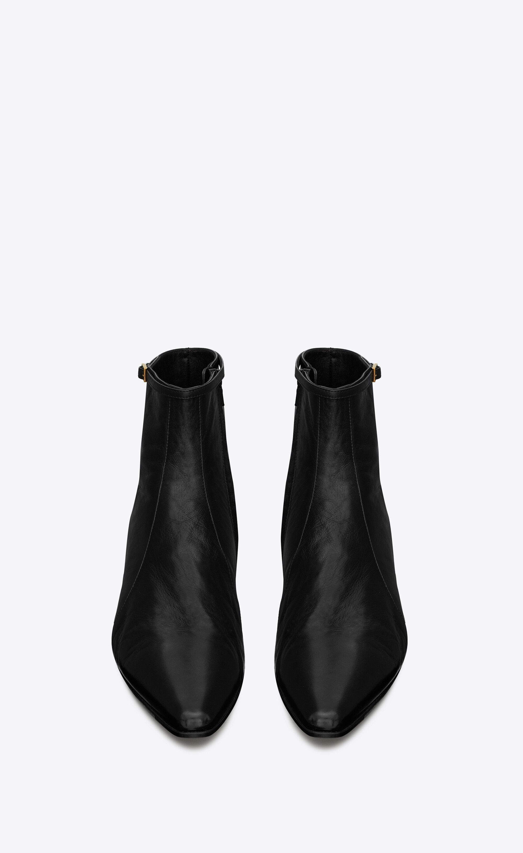 Saint Laurent Paris o1s1wg111224 Arsun Zipped Boots in Shiny Leather in Black Size US 8 / EU 41 - 2 Thumbnail