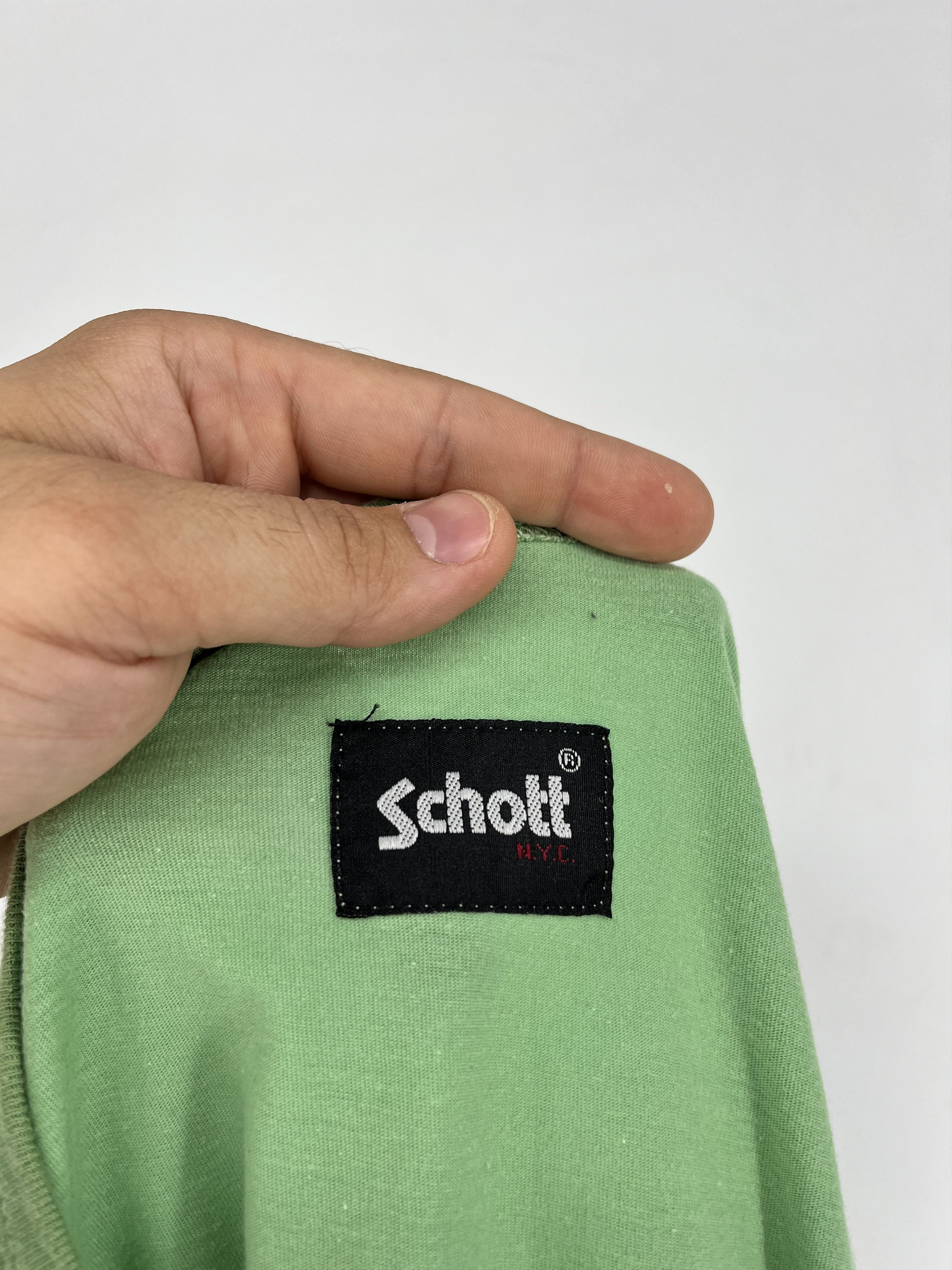 Japanese Brand × Schott × Vintage Rare‼️🔥Schott N.Y.C Big SpellOut T-Shirt Size XL Size US XL / EU 56 / 4 - 10 Thumbnail