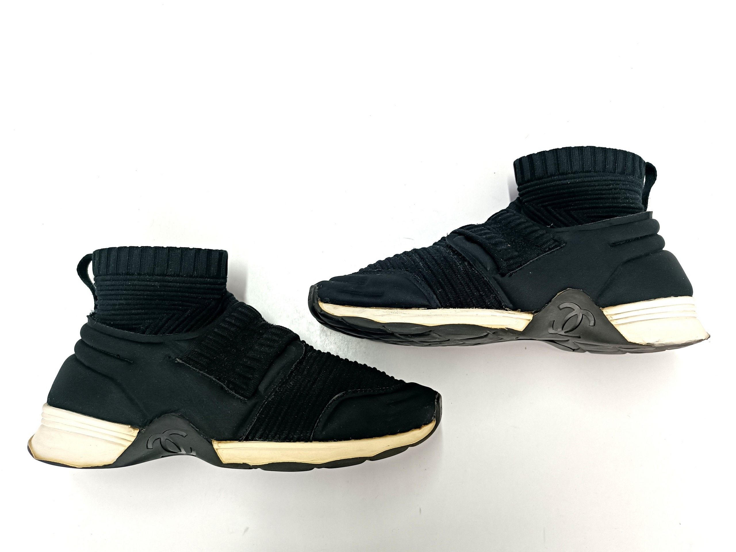 Chanel Neoprene High-Top Sock Sneakers Women's size 36
