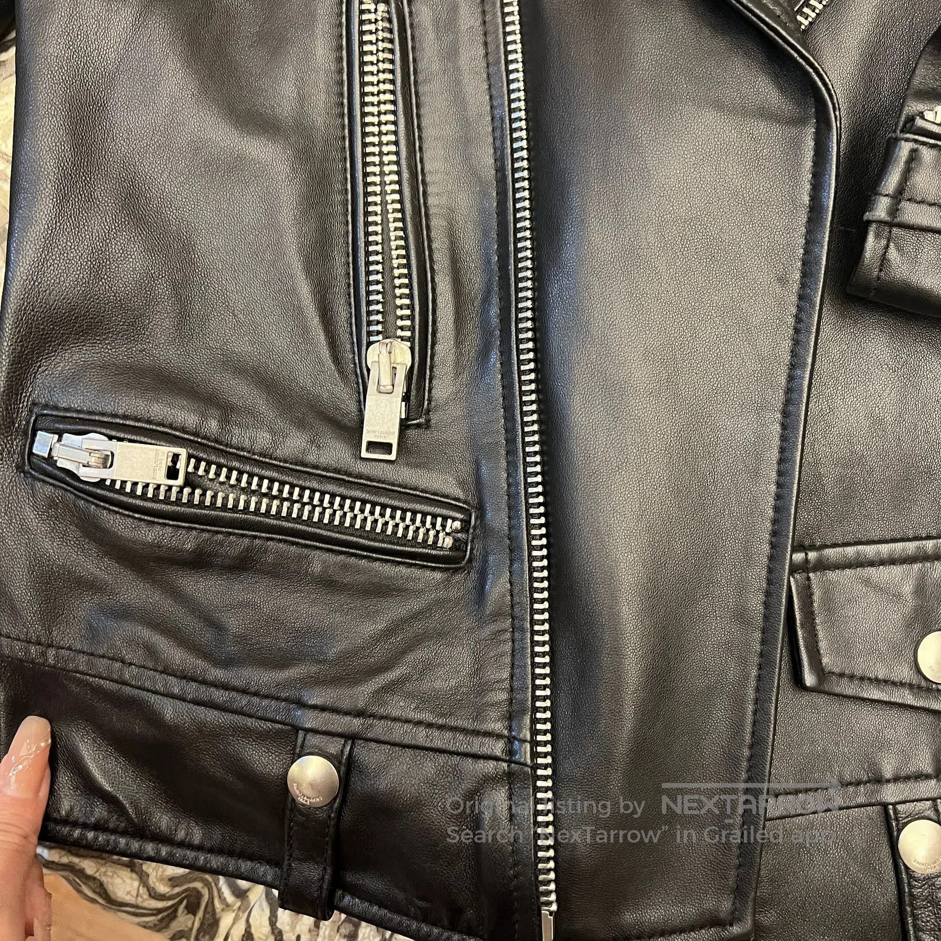 Saint Laurent Paris Saint Laurent Black Leather Biker Jacket. Size M / US 6-8 / IT 42-44 - 5 Thumbnail