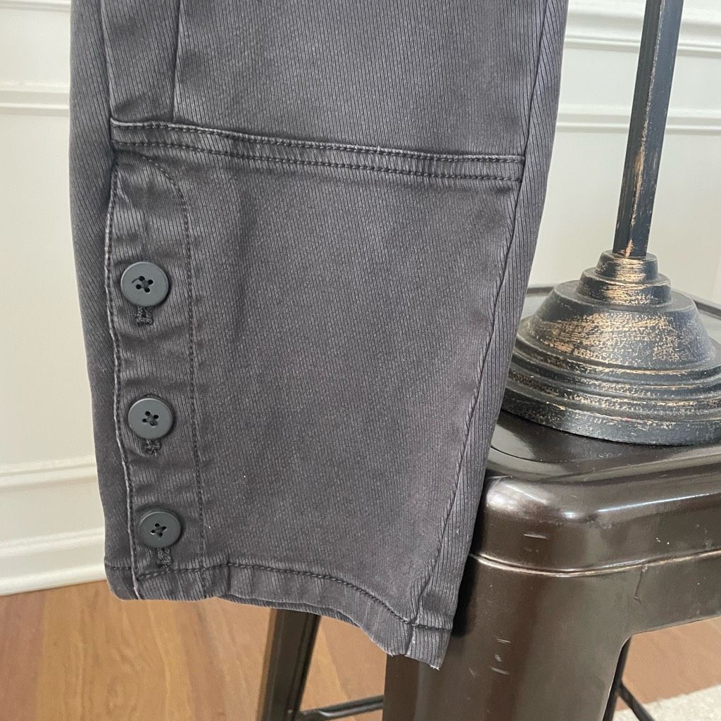 Anthropologie Anthropologie Washed Black Charcoal Button Ankle Utility Pan Size 31" - 2 Thumbnail