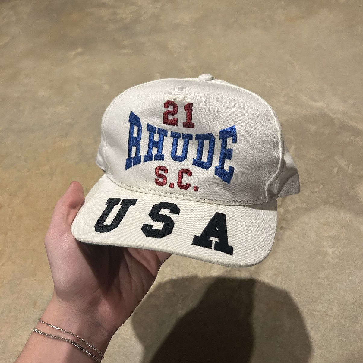 Designer × Rhude Rhude RSC Embroidered Logo Trucker Hat Designer Rare Size ONE SIZE - 2 Thumbnail