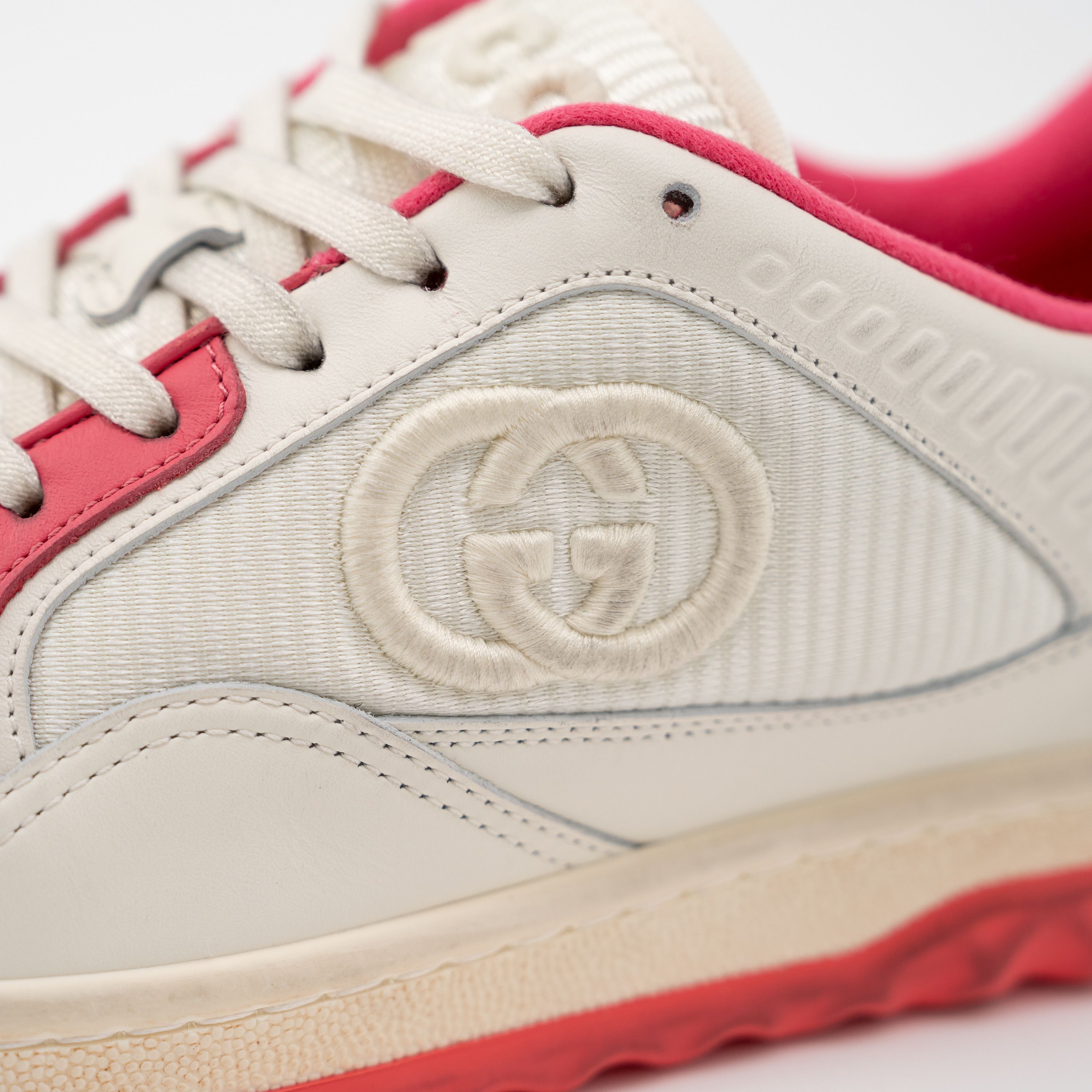 Gucci 41G - Gucci Mac 80 Pink White Sneakers Leather Size US 11 / IT 41 - 6 Thumbnail