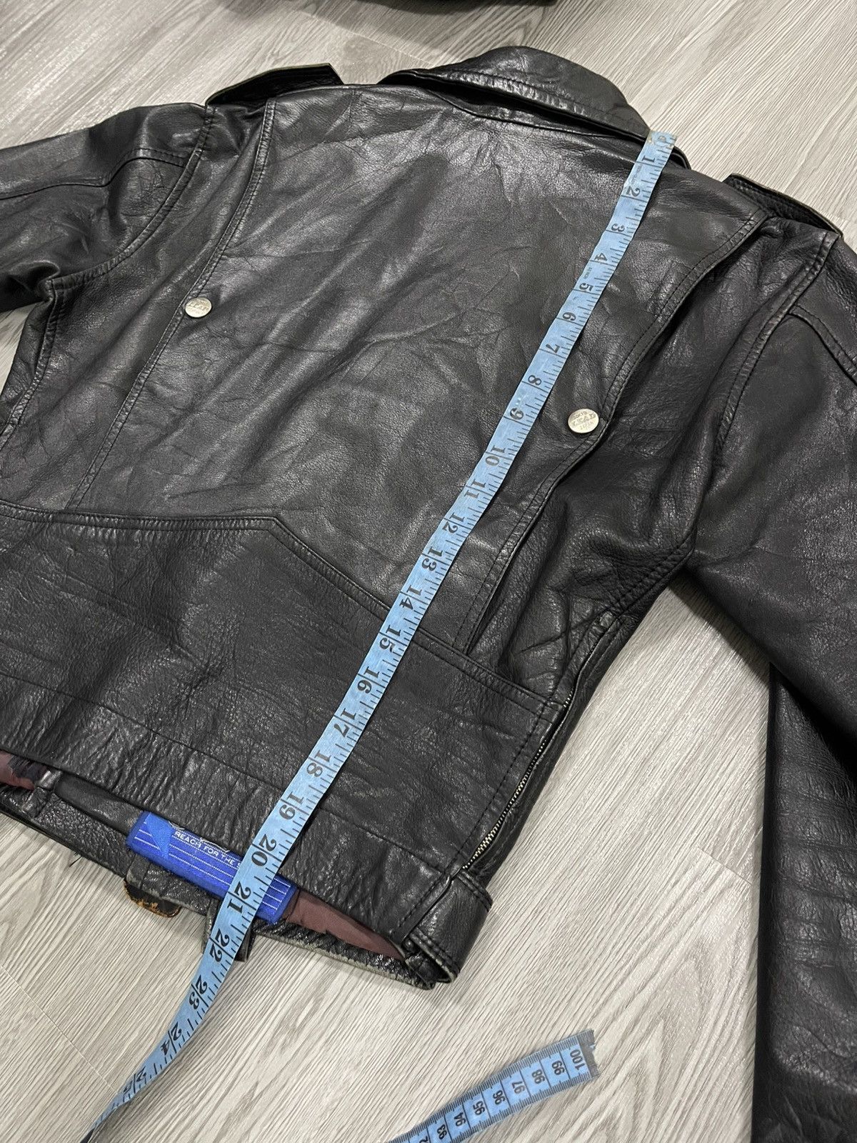 Japanese Brand × Vintage LEAD TOKYO JAPAN SPECIALWEAR DOUBLE COLLAR LEATHER JACKET Size M / US 6-8 / IT 42-44 - 18 Thumbnail