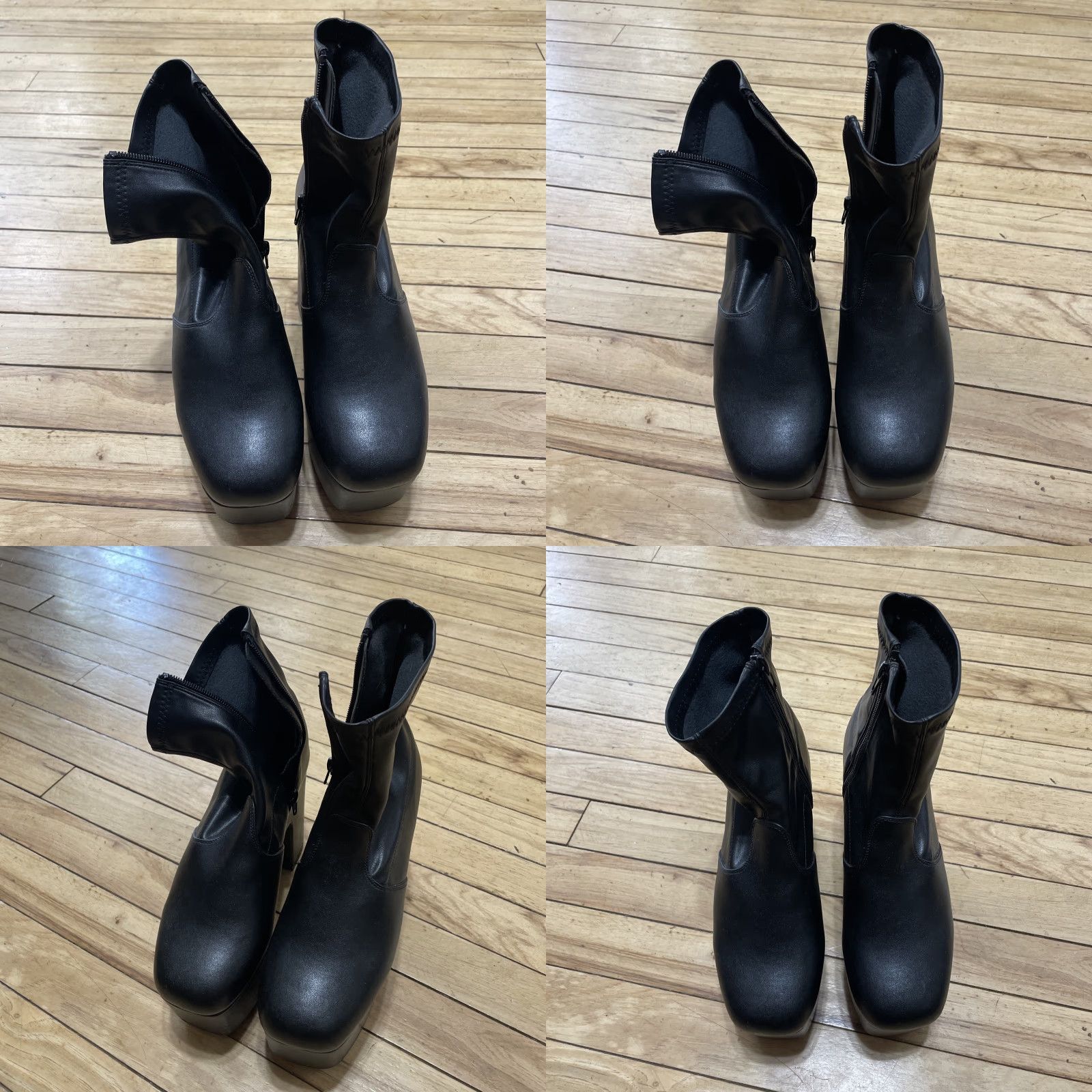 Vintage Harajuku C S. T&P Platform High Heels Black Zip Booties Women 8 Goth Rave Street Size US 8 / IT 38 - 10 Thumbnail