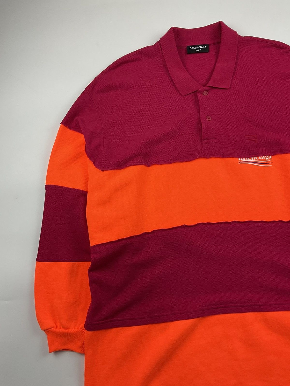 Balenciaga Balenciaga Patchwork Oversized Long Sleeve Polo Shirt Size US XS / EU 42 / 0 - 5 Thumbnail