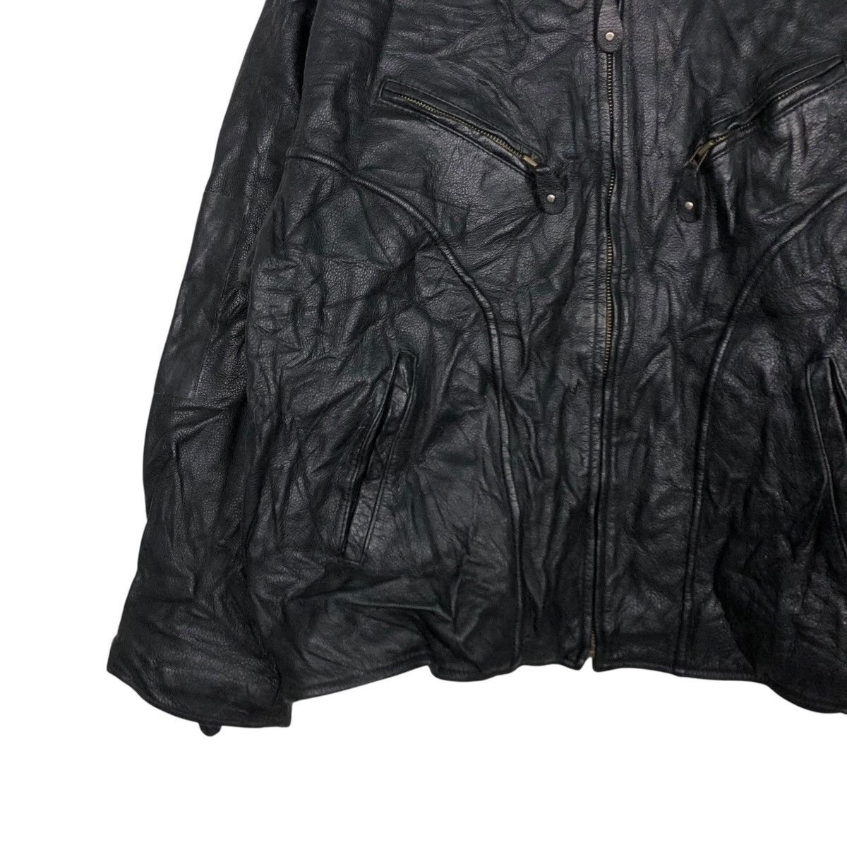 Edwin 🔥VINTAGE MOTORCYCLE RIDER LEATHER JACKET EDWIN COMPANY Size US L / EU 52-54 / 3 - 6 Thumbnail