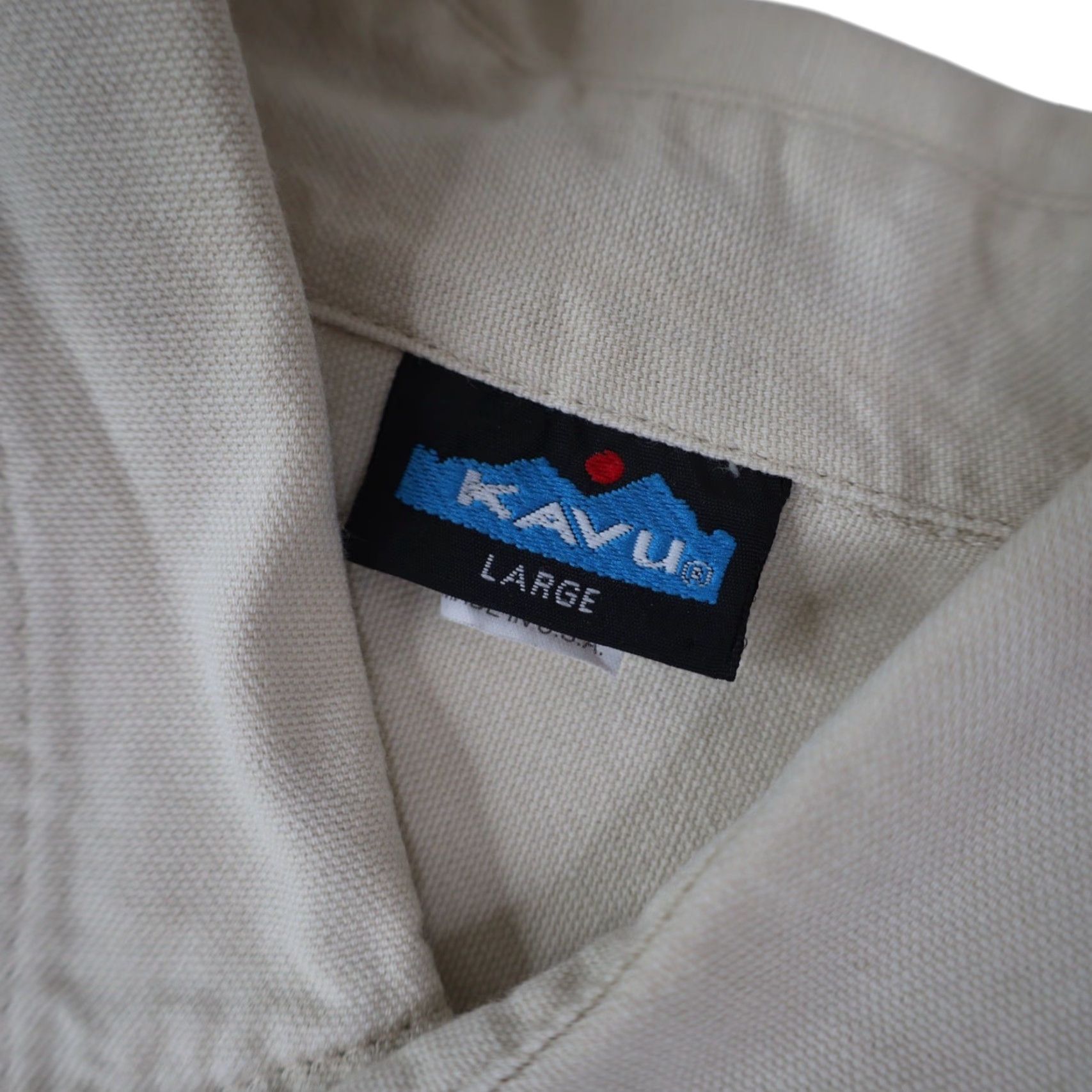 KAVU VINTAGE KAVU Canvas Button Up Adventure Shirt Mens Large Cream Long Sleeve Regular Size Size US L / EU 52-54 / 3 - 6 Thumbnail