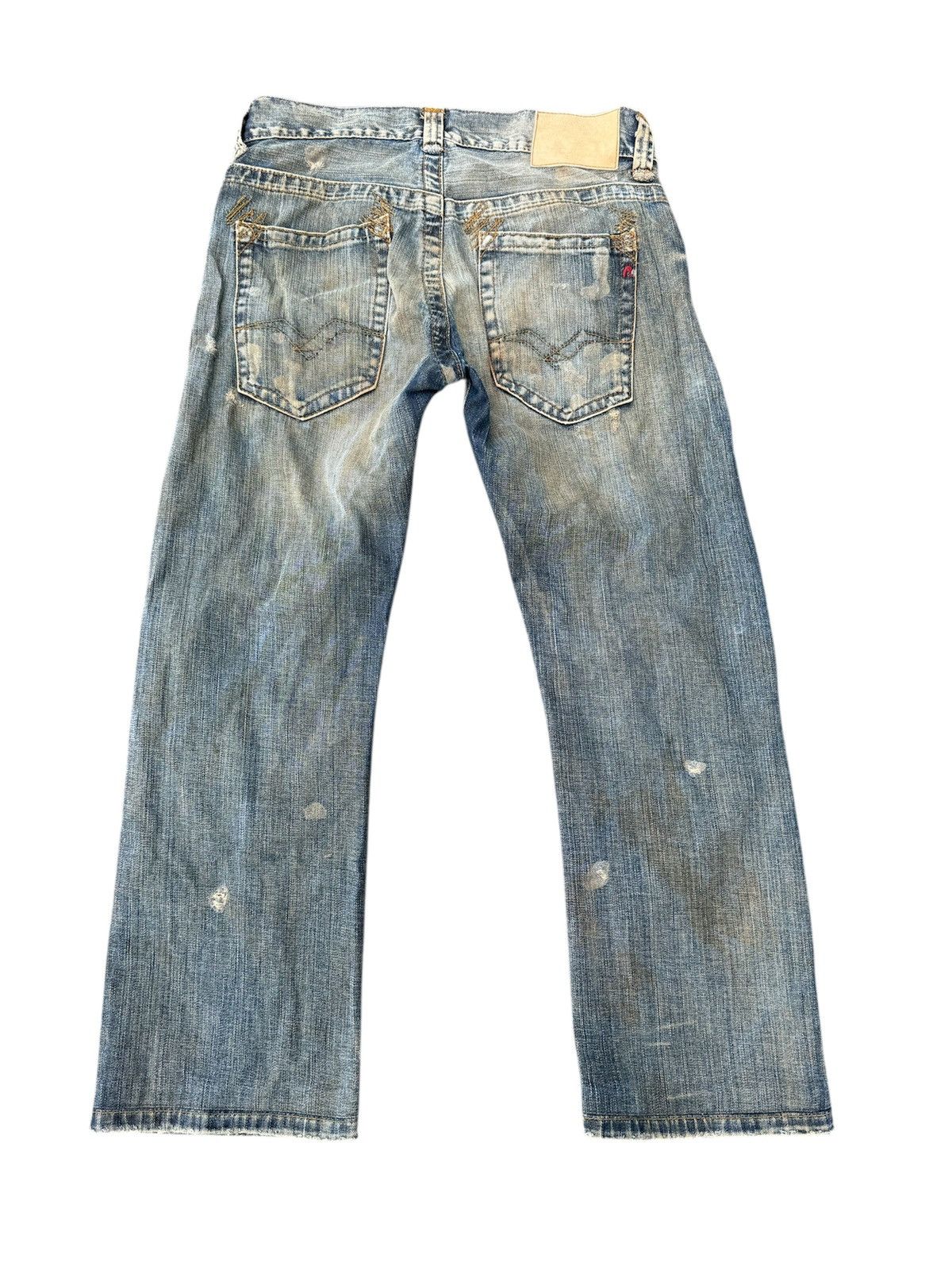 Replay × Vintage REPLAY RIPPED DESIGN JEANS STRAIGHT BUTTON FLY Size US 33 - 5 Thumbnail