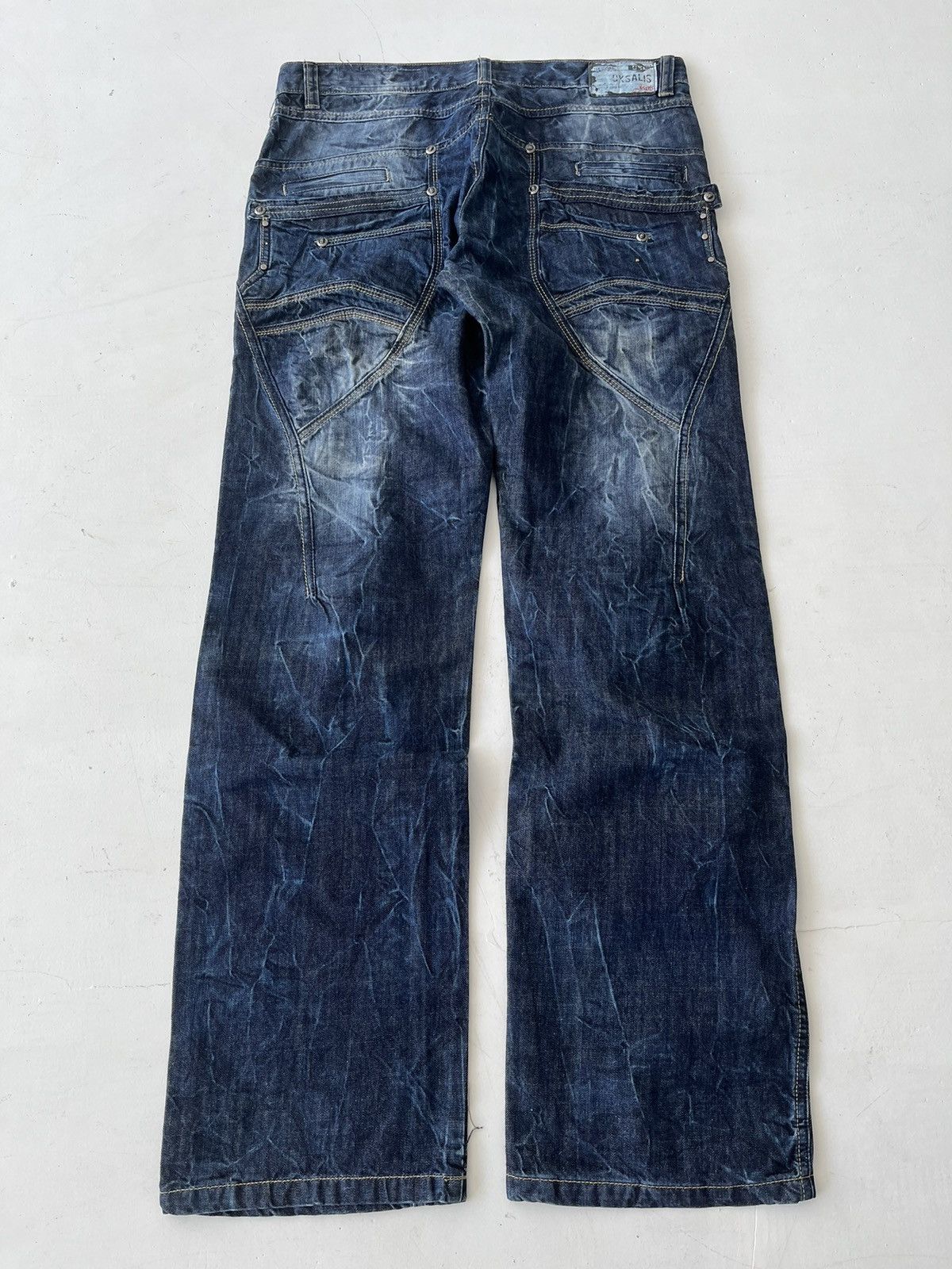 20471120 Vintage Avant Garde Japanese Acid Dyed wash Punk Jeans y2k Size US 34 / EU 50 - 2 Thumbnail
