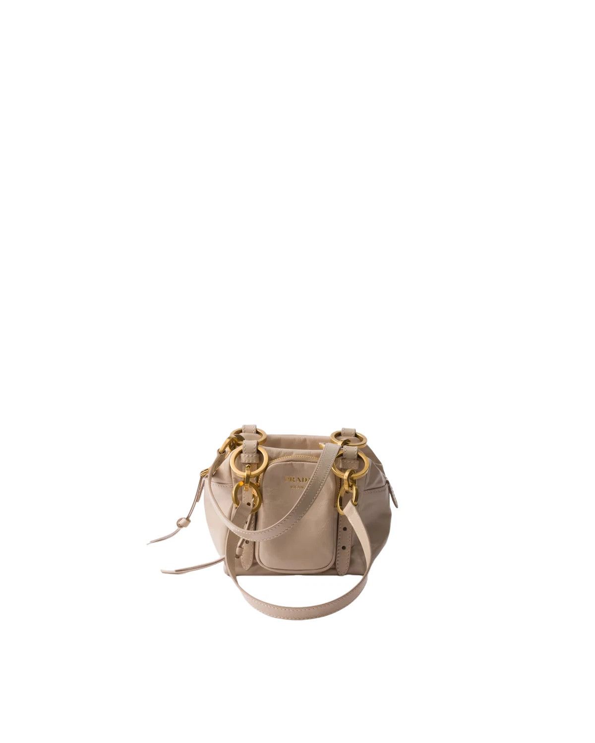 Prada PRADA Dangle Mini Powder Pink Leather Top Handle Bag Size ONE SIZE - 1 Thumbnail