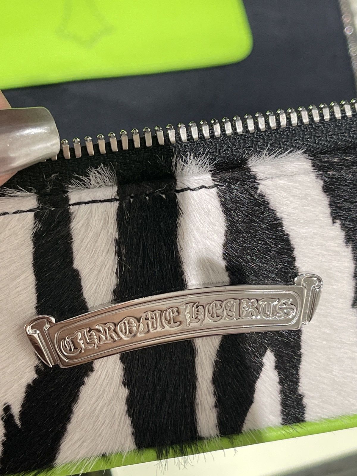 Chrome Hearts Chrome Hearts Green Zebra Pony Hair Flame Patch Jewelry Case Size ONE SIZE - 6 Thumbnail