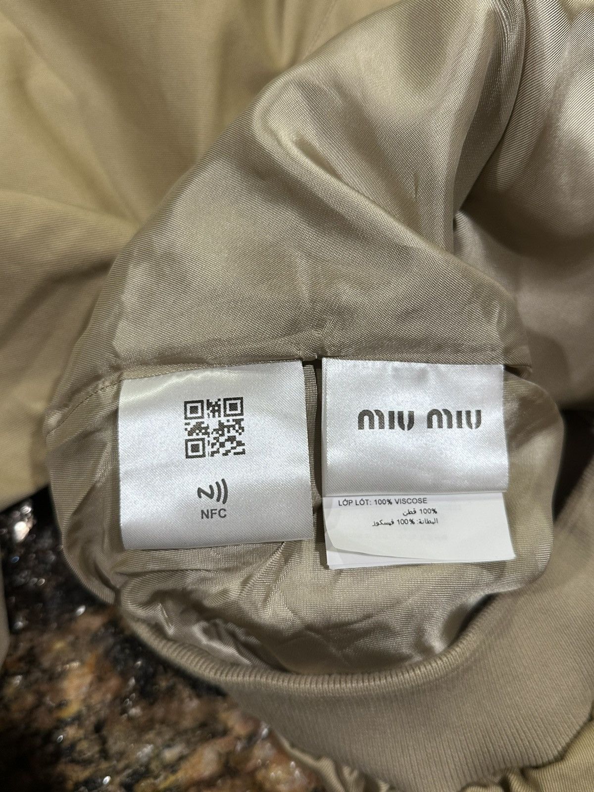 Miu Miu Miu Miu Khaki / Biege Chino Cord Logo Blouson Bomber Jacket Size US M / EU 48-50 / 2 - 17 Thumbnail