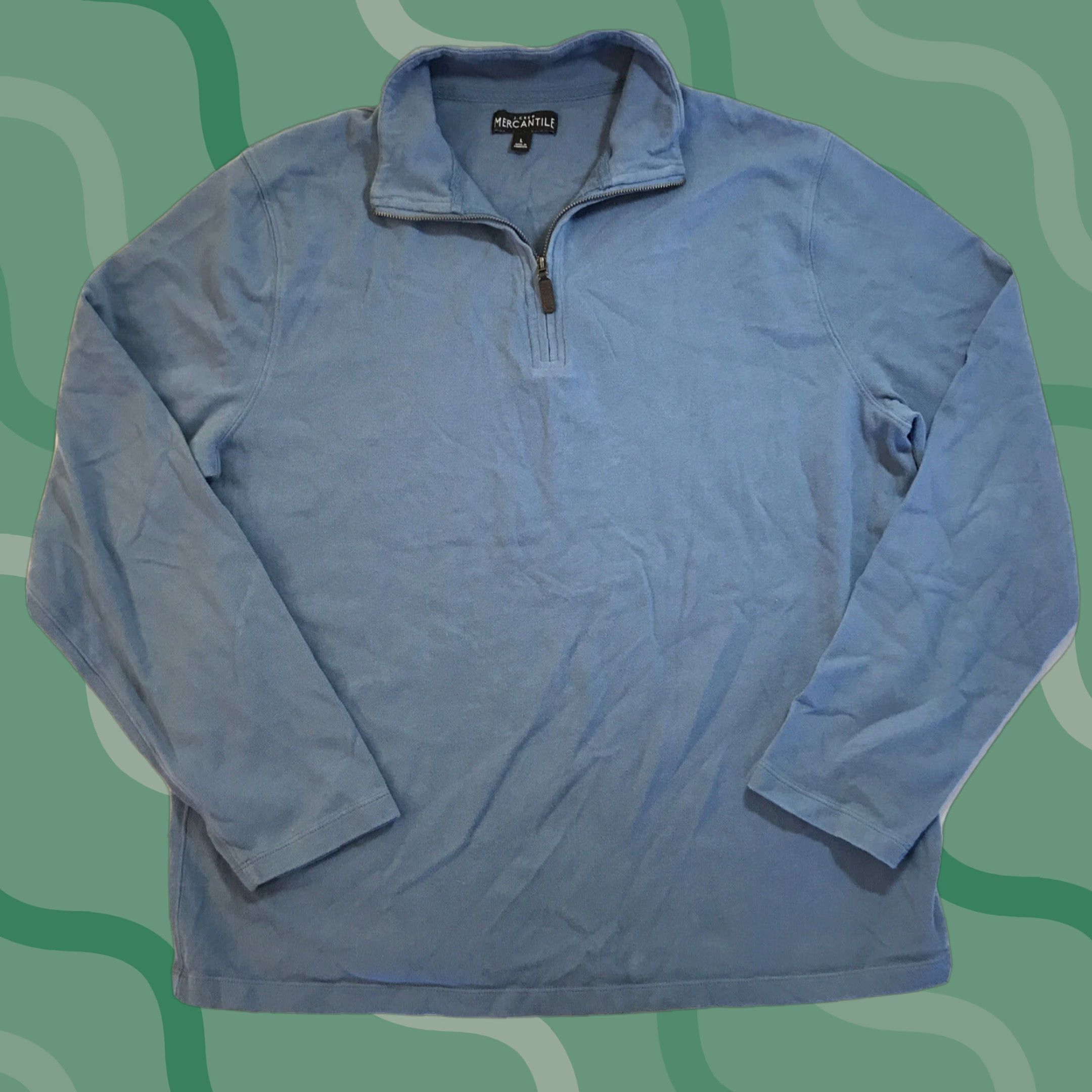 J.Crew J. Crew Mercantile 1/4 Zip Pullover Sweater Shirt Blue Mens L Regular Knit Cotton Zip Front Pullover Blue 90s/Preppy? Size US L / EU 52-54 / 3 - 1 Thumbnail