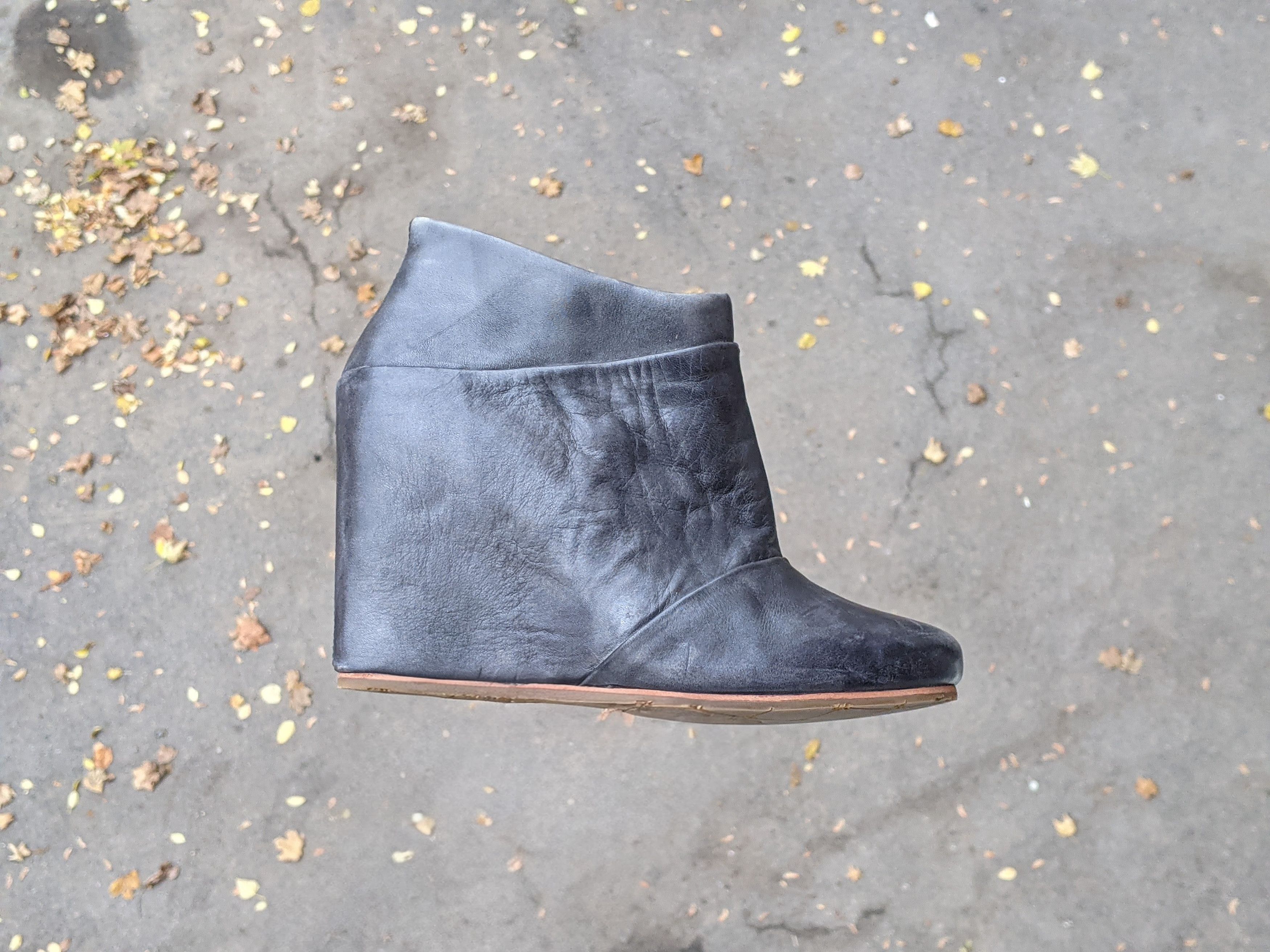 UGG Carmine Pull On Wedge Heel Boots Prada 1001882 Vintage