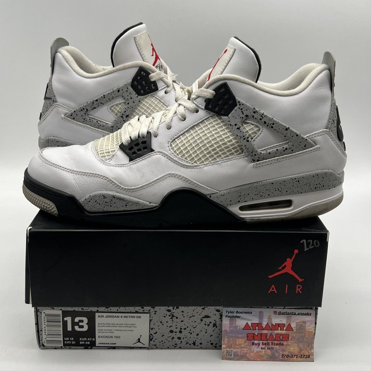 Jordan Brand Air Jordan 4 white cement Size US 13 / EU 46 - 1 Thumbnail