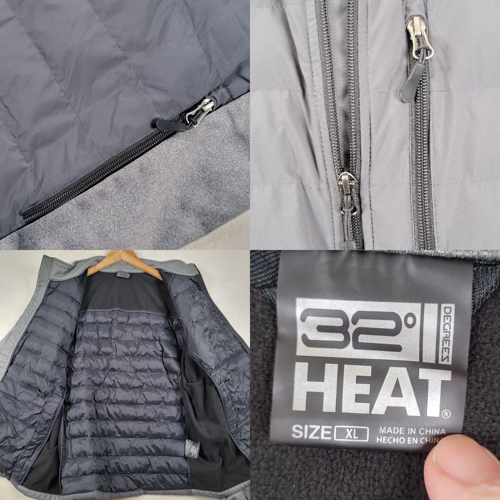 Vintage 32 Degrees Heat Mens Jacket XL Black Zipper Cloudfill Insulation Size US XL / EU 56 / 4 - 9 Thumbnail