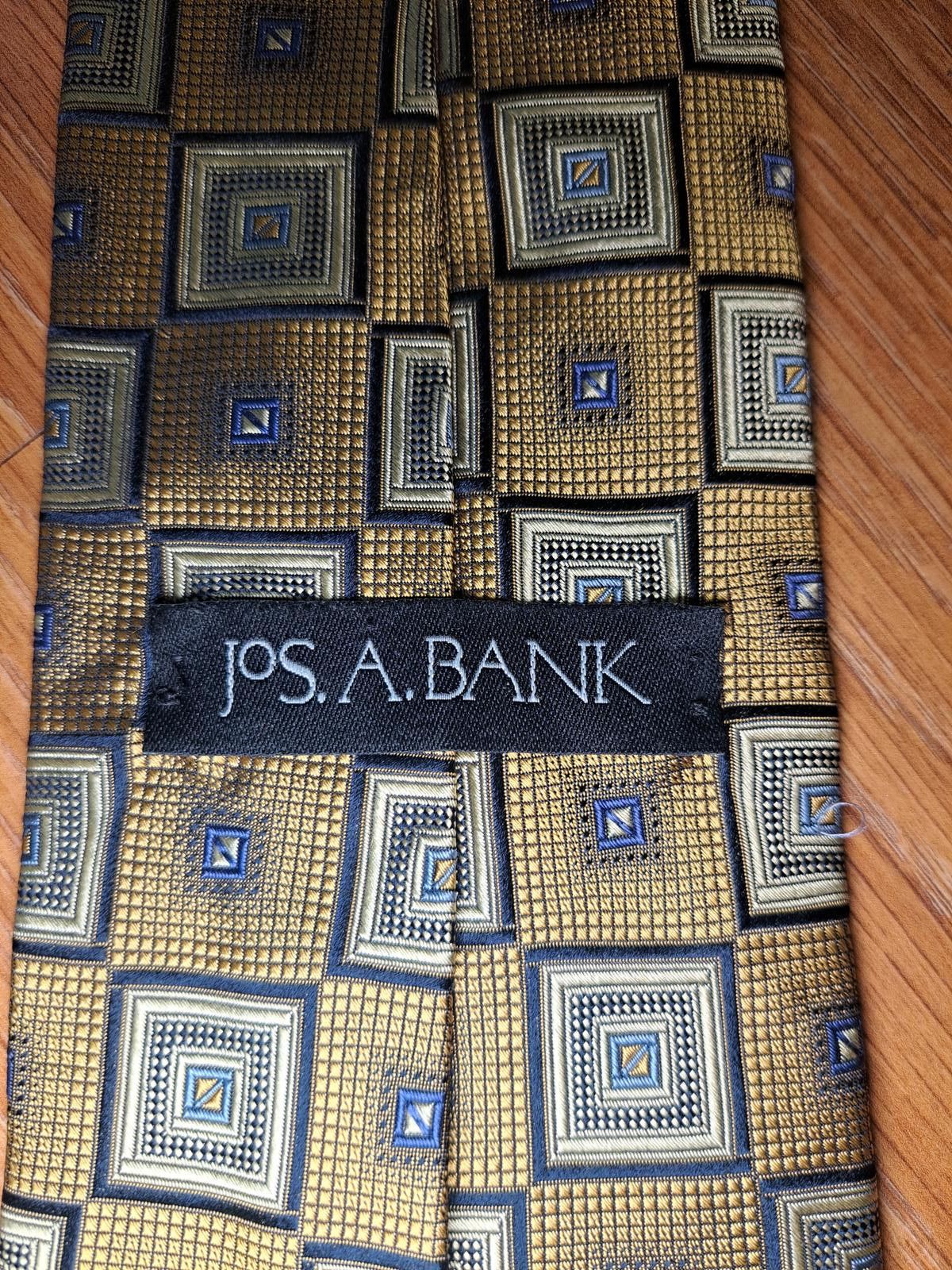 Jos. A. Bank VINTAGE Jos A Bank Silk Tie Gold Geometric Handmade Wide Size ONE SIZE - 2 Thumbnail