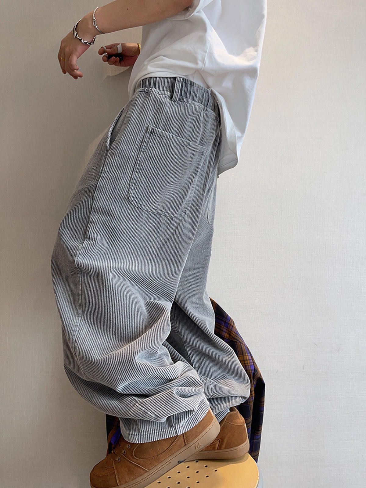 Other Gray Corduroy Wide-Leg Pants Size US 32 / EU 48 - 5 Thumbnail