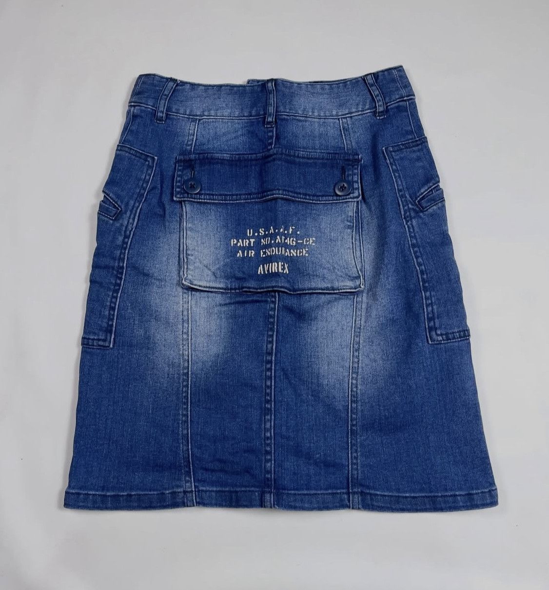 Avirex 2000s Avirex Military Monkey Jeans Skirt y2k Size 27" / US 4 / IT 40 - 1 Thumbnail