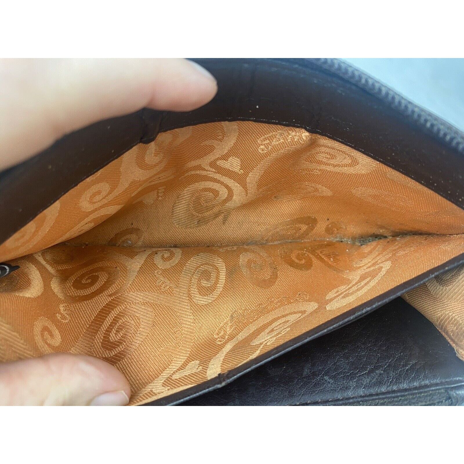 Brighton Brighton Zip Around Wallet Brown Patent Leather 8" Faux Croc Size ONE SIZE - 11 Thumbnail