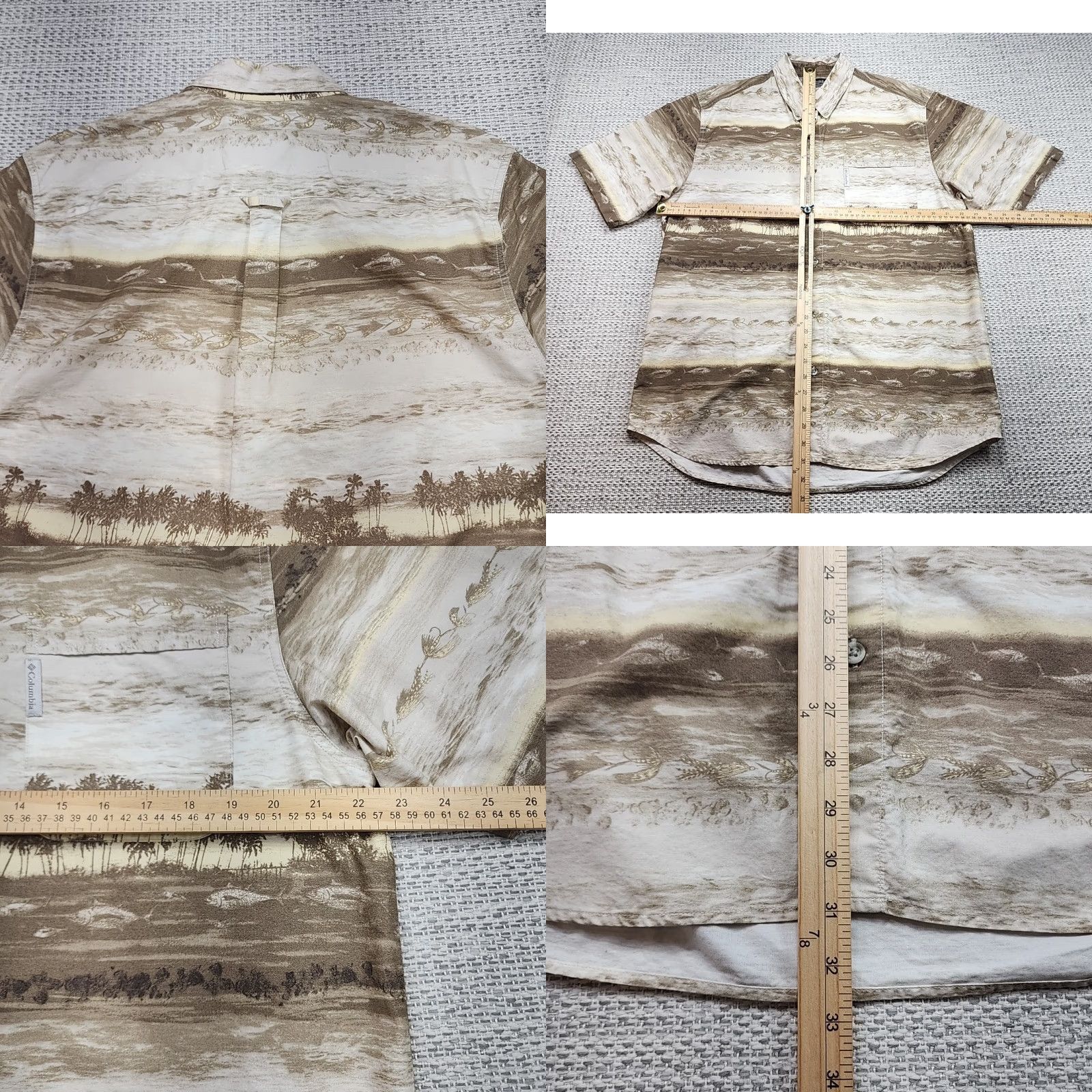Vintage Columbia XCO Hawaiian Shirt Mens L Button-Up Beach Palm Tree Floral Print Size US L / EU 52-54 / 3 - 8 Thumbnail