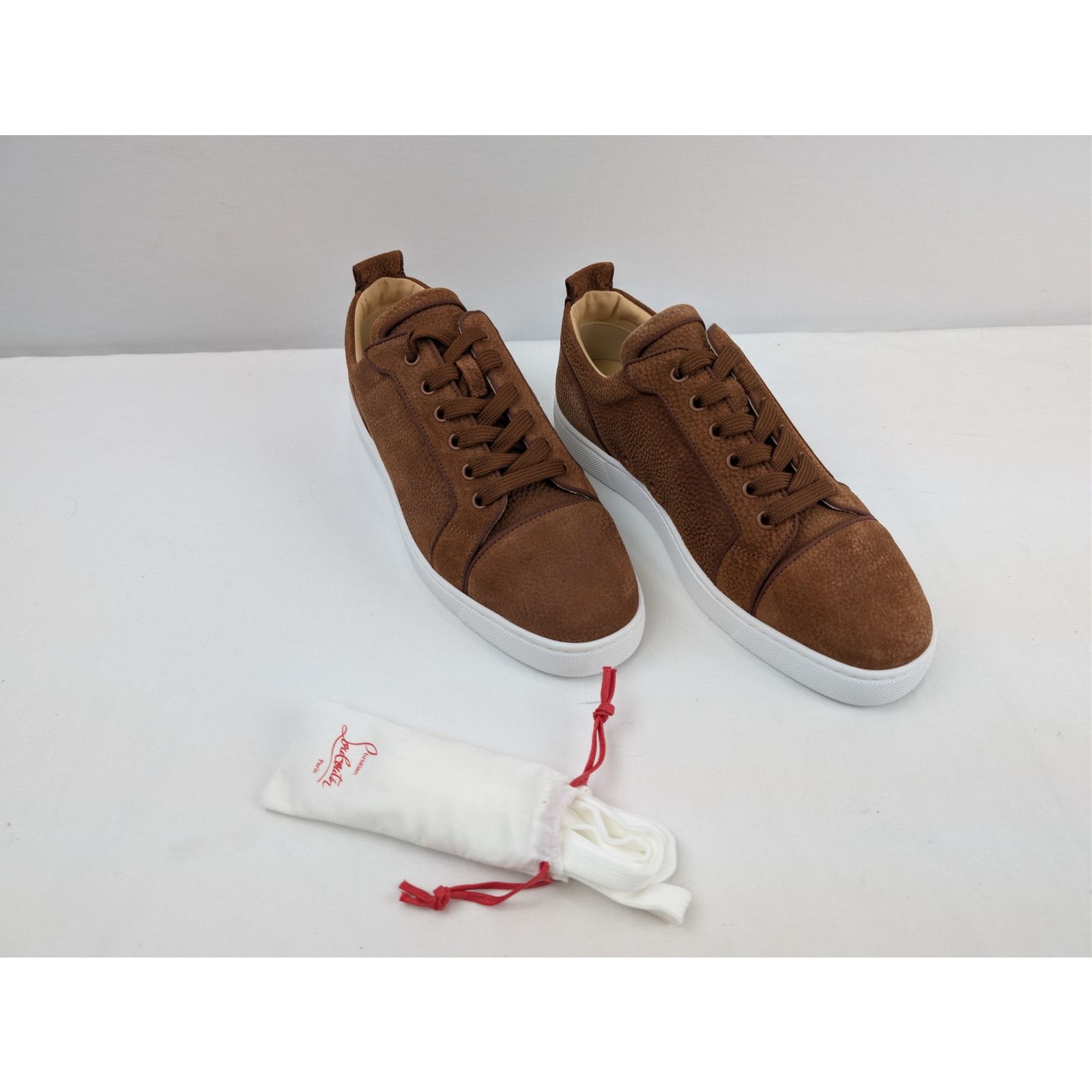Christian Louboutin o1rshd1 Louis Junior Orlato Flat Shoe Sneakers Brown/White Size US 10 / EU 43 - 6 Thumbnail