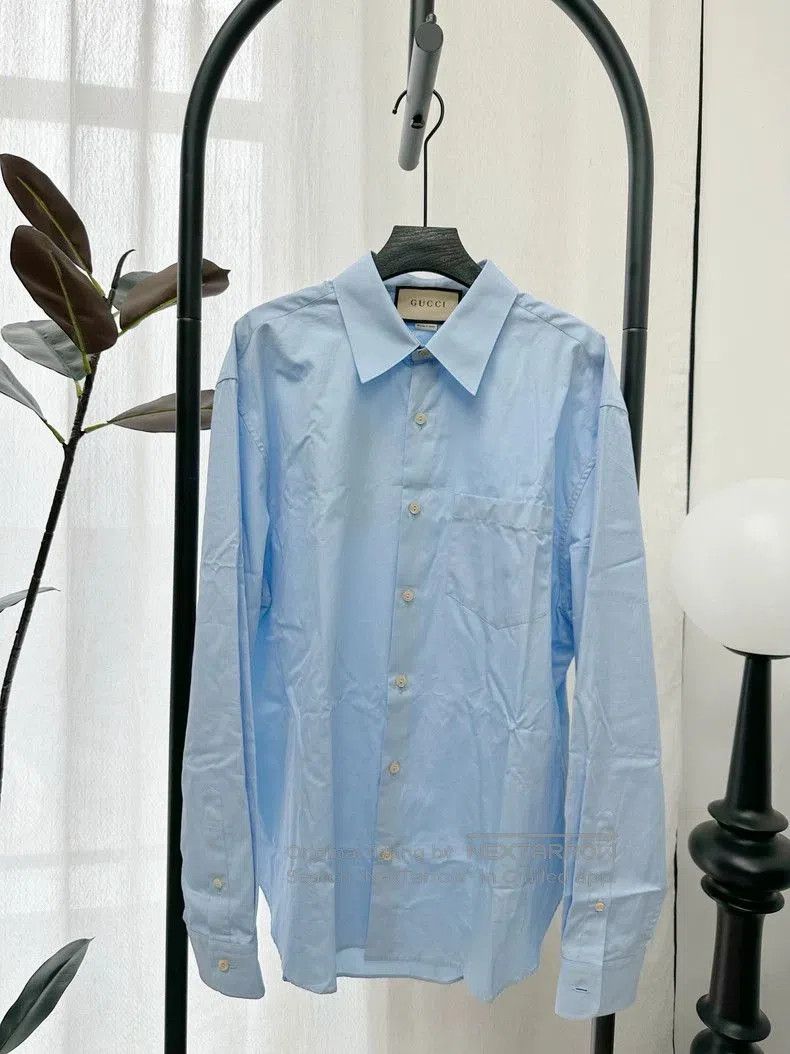 Gucci GUCCI 1921 Light Blue Cotton Shirt. Size US L / EU 52-54 / 3 - 1 Thumbnail