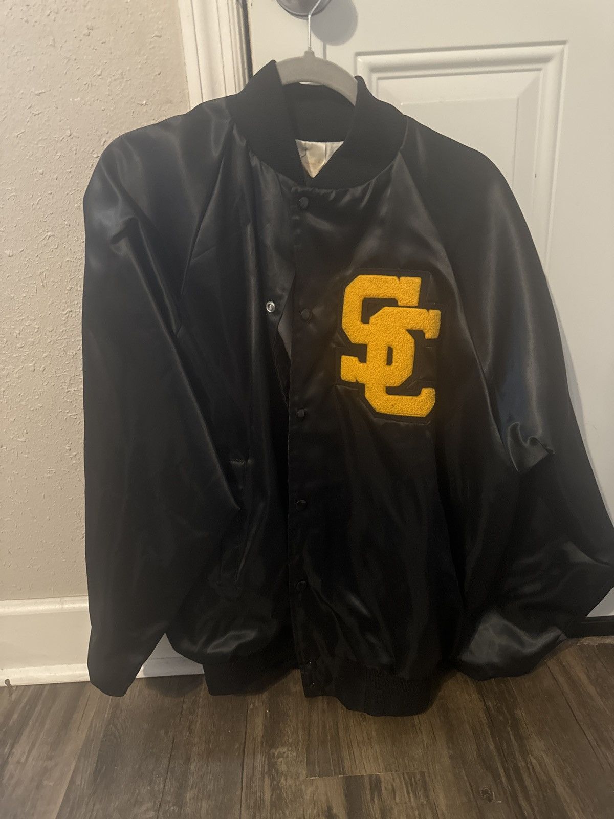 Vintage Black Bomber Varsity Jacket Vintage College Size US XL / EU 56 / 4 - 1 Thumbnail