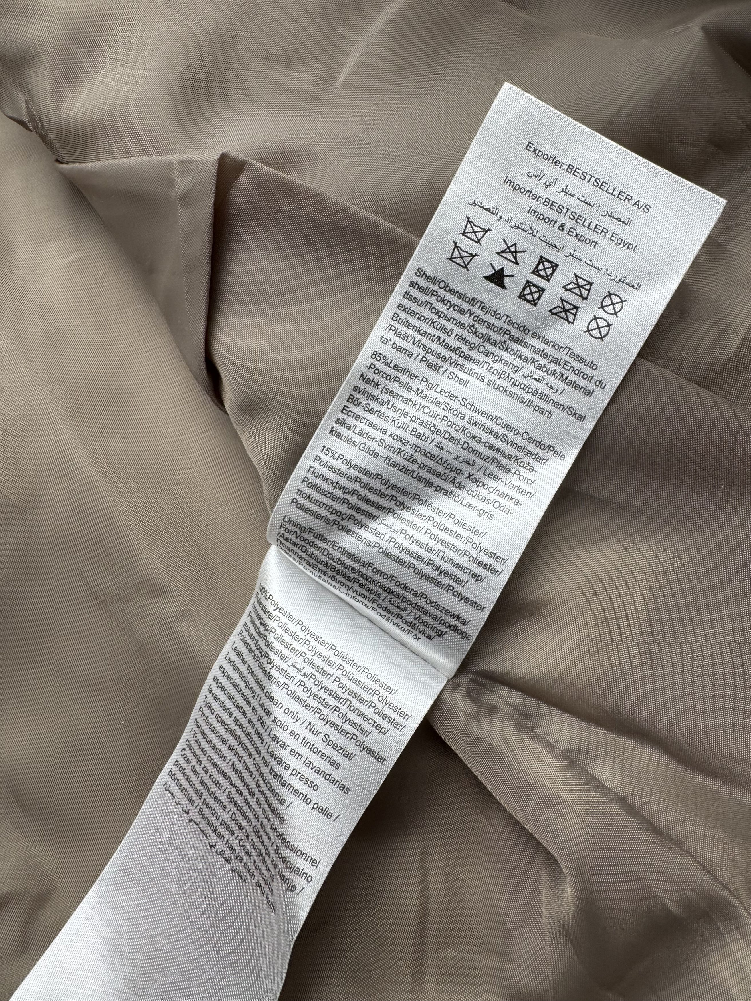 Vintage Vintage Beige Leather Jacket Cropped Zip Up Y2K Style (E4) Size XS / US 0-2 / IT 36-38 - 5 Thumbnail