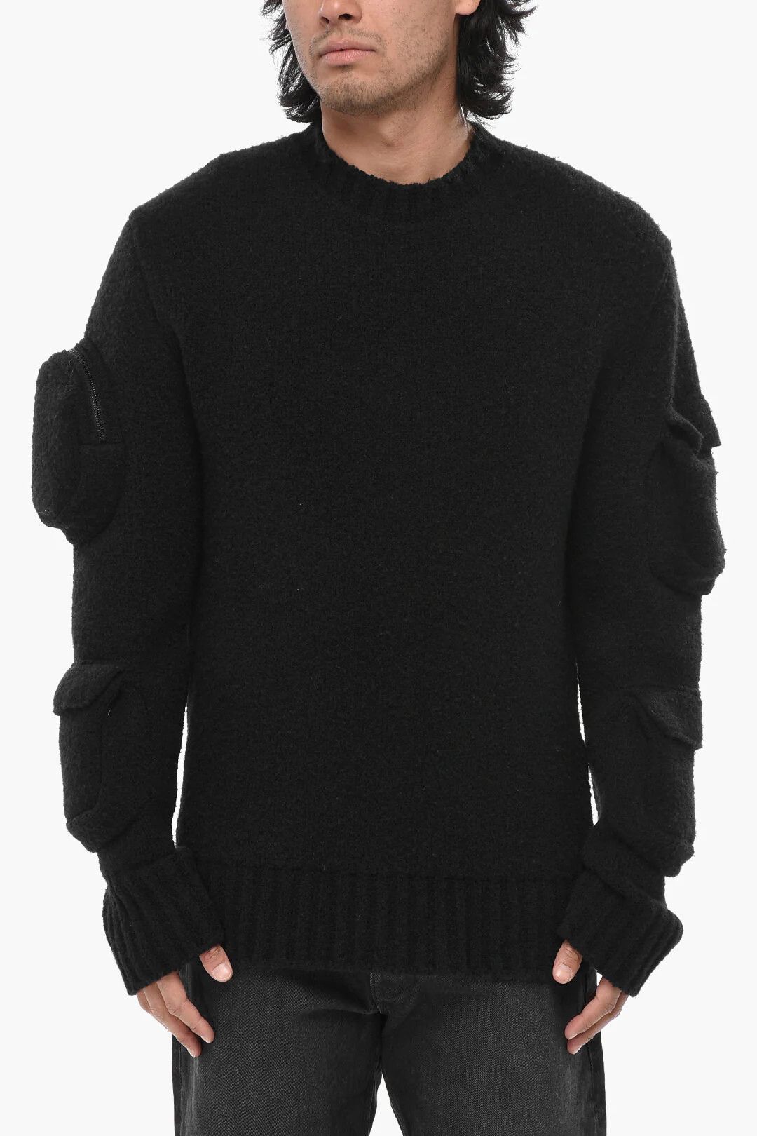 Off-White og1mm0526 Crewneck Sweater in Black Size US L / EU 52-54 / 3 - 1 Thumbnail