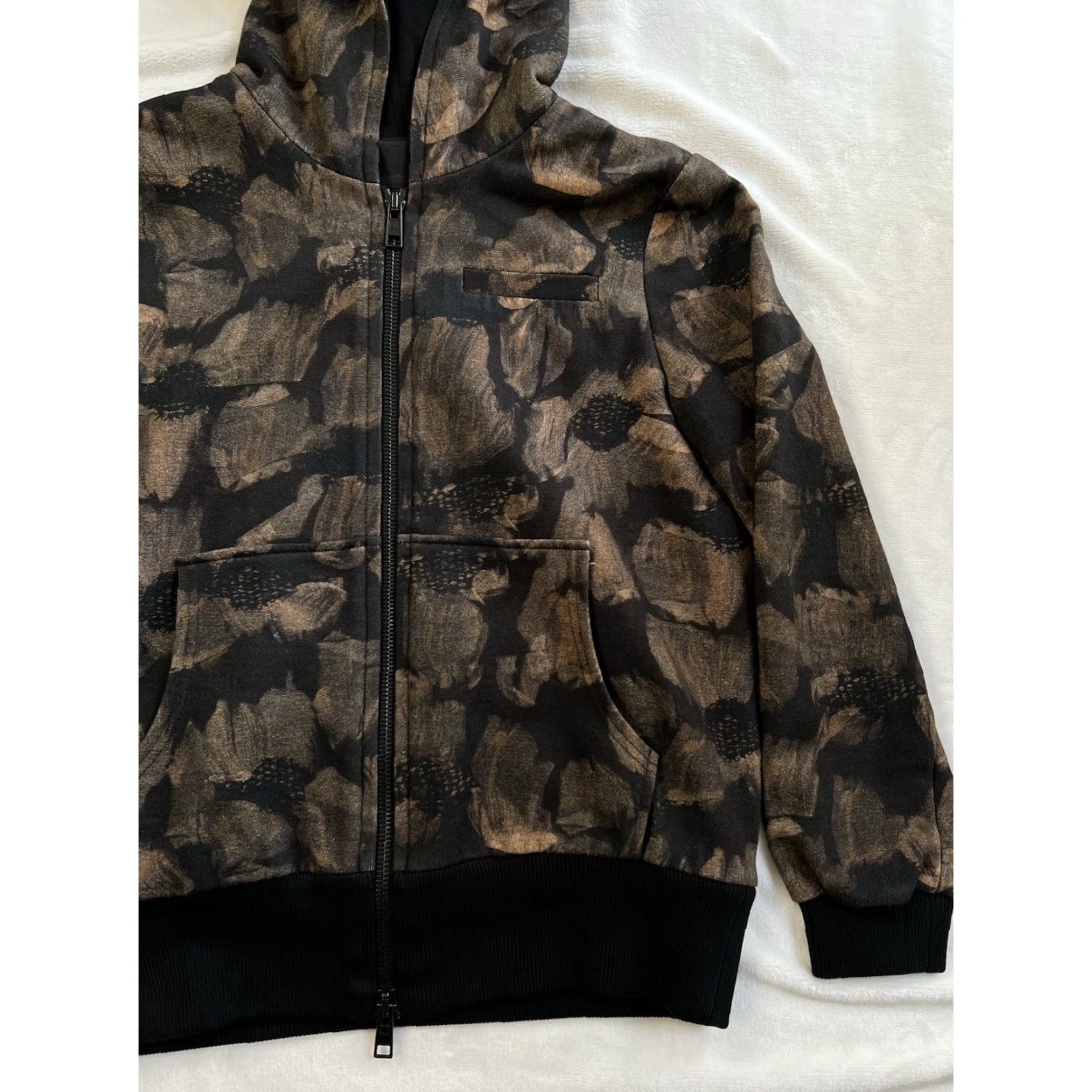 Vera Wang Vera Wang Collection Hoodie Women’s XS Black Floral Print Zip Full Zip Activewear Womens Size XS / US 0-2 / IT 36-38 - 3 Thumbnail