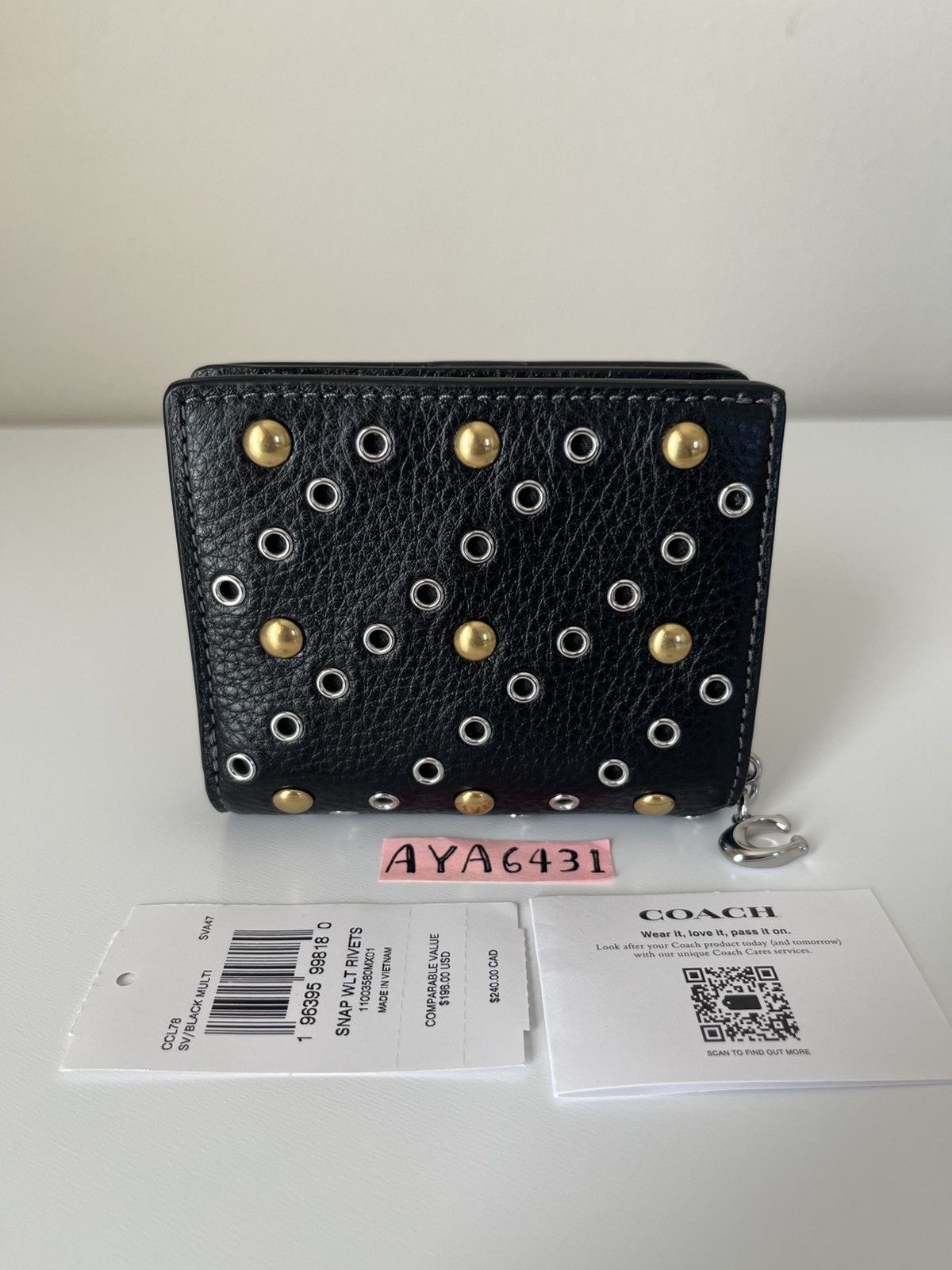 Coach Coach Snap Wallet With Rivets Size ONE SIZE - 2 Thumbnail
