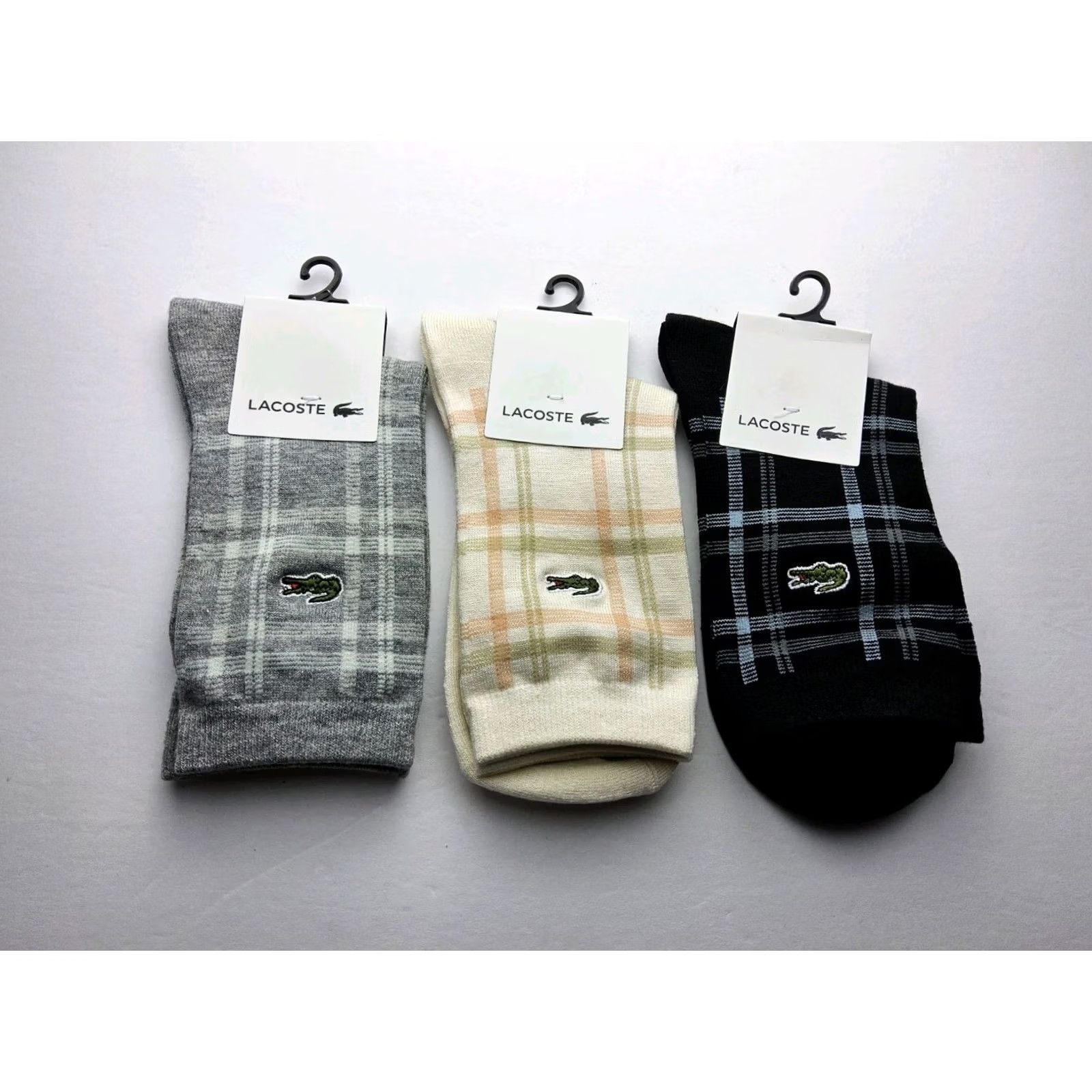 Lacoste Lacoste Crew Socks Unisex Adults One Size Multicolor Striped Pattern 3 Pairs Japan Size ONE SIZE - 2 Thumbnail