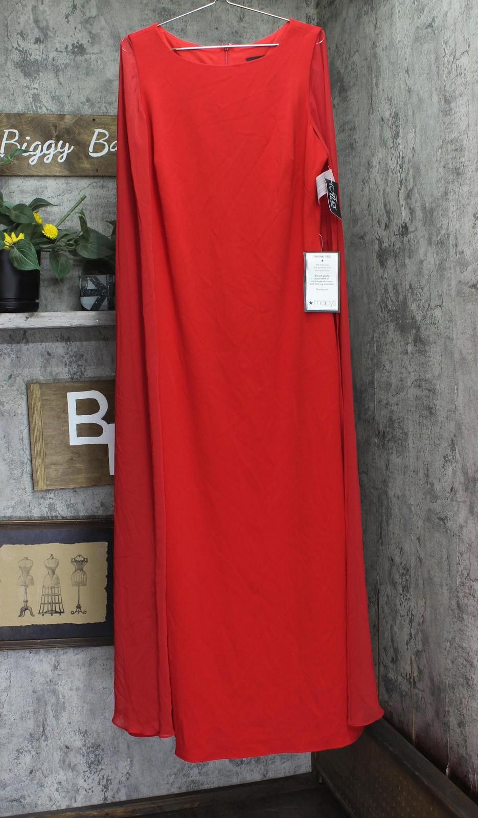 Other Alex Evenings Womens Cape Sleeve Gown Dress 8160255 Red 16 Size XXL / US 16-18 / IT 52-54 - 1 Thumbnail