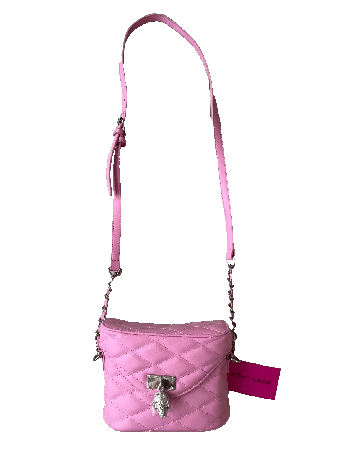 Betsey Johnson Betsey Johnson Viola Skull Crossbody Purse Bag Skull Pink Size ONE SIZE - 1 Thumbnail