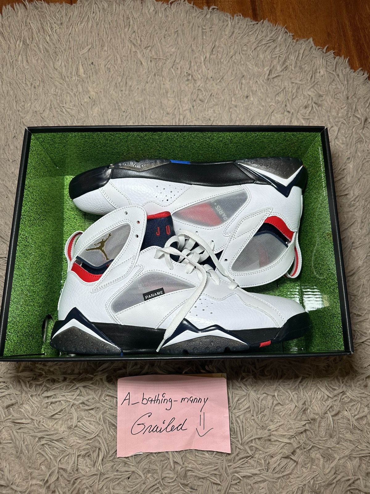 image of Jordan Nike Air Jordan 7 Bcfc Paris Saint Germain (2021) Size 10 Shoes in White, Men's