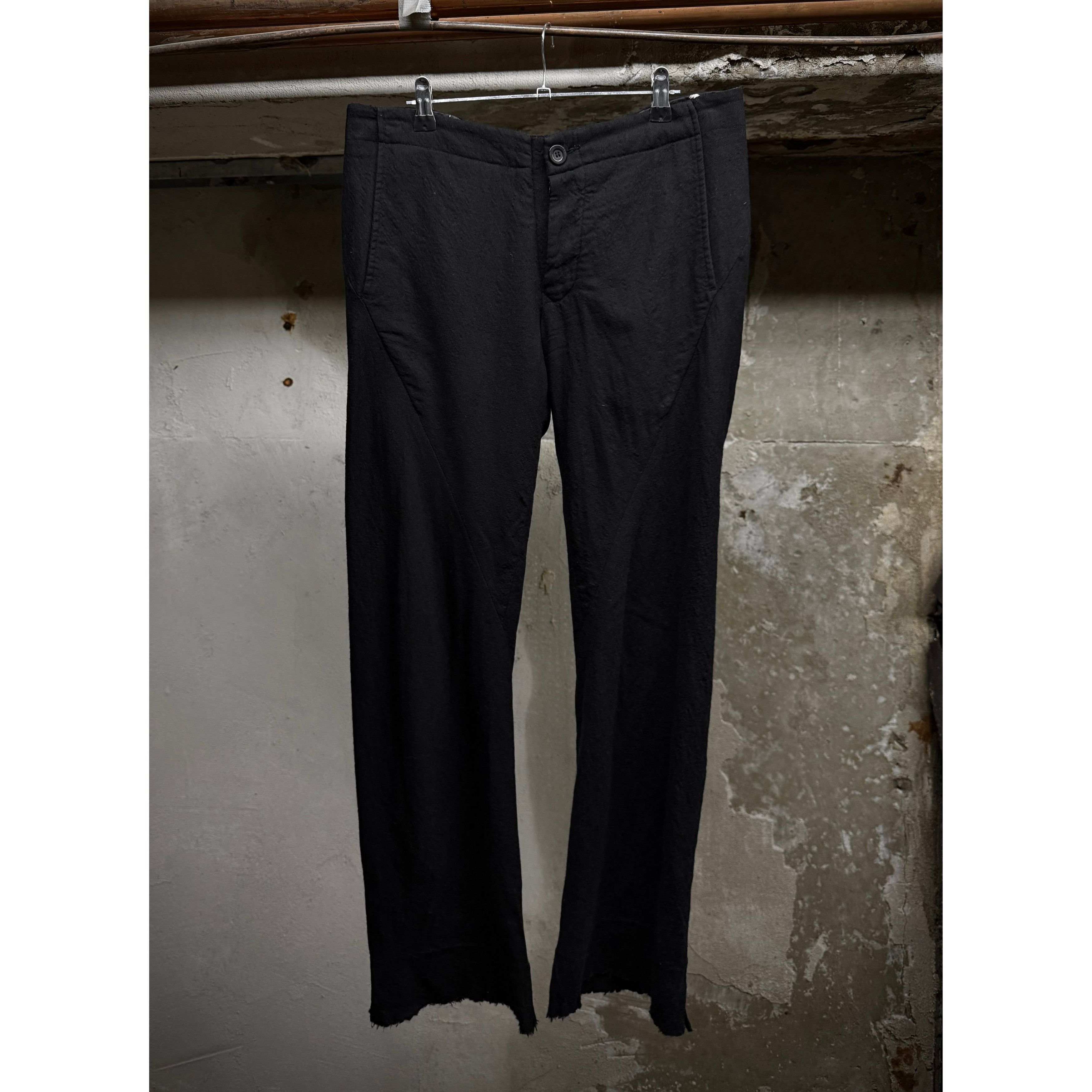 Rick Owens Rick Owens AW08 STAG Bias Cut Frayed Hem Flare Wool Trousers Size US 34 / EU 50 - 1 Thumbnail