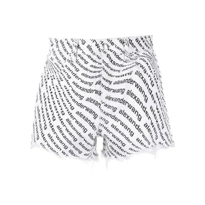 Alexander Wang Alexander Wang SS22 White Printed Casual Shorts - Size 25" / US 0 / IT 36 - 1 Thumbnail