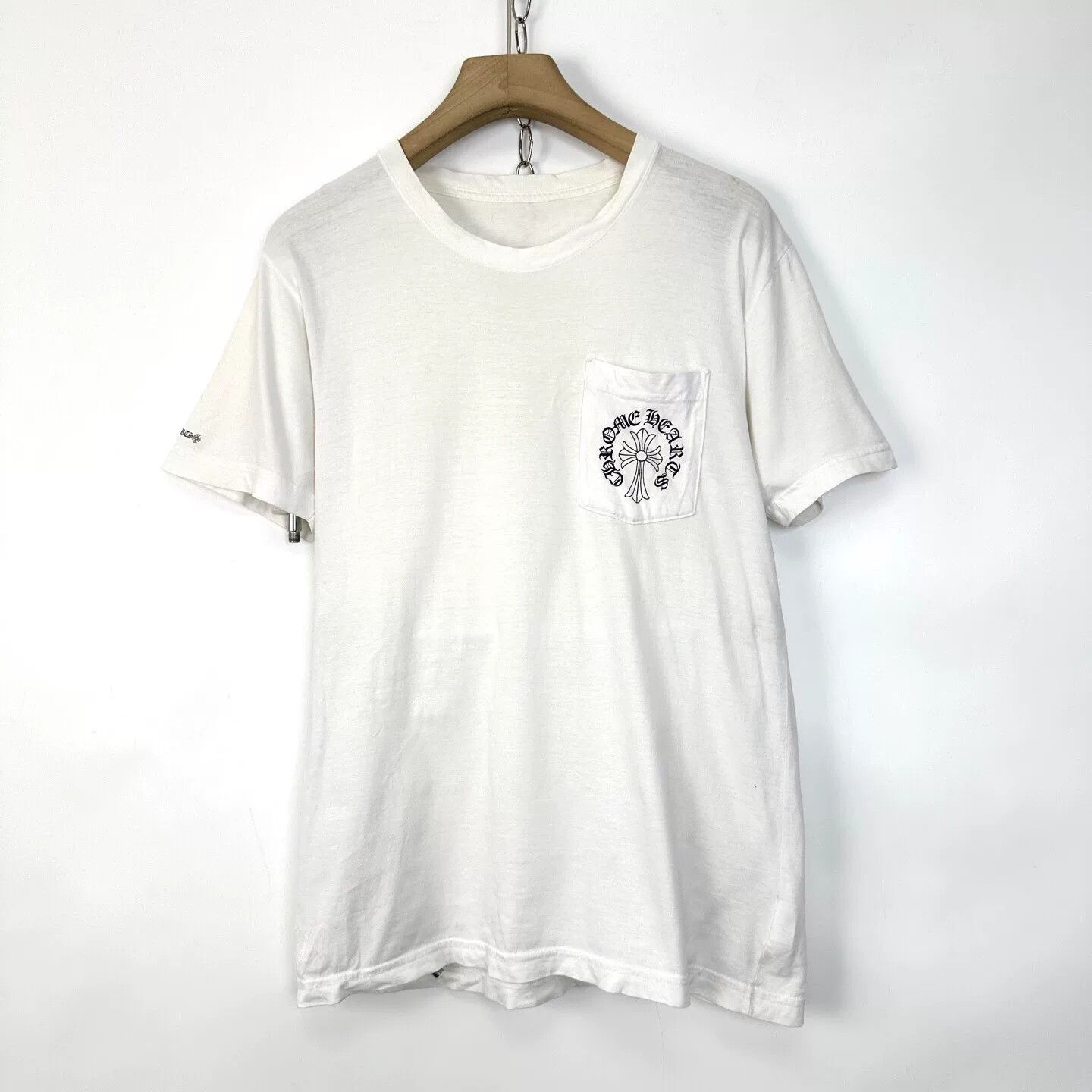 Chrome Hearts Chrome Hearts White Pocket Horseshoe Logo Tee Size US M / EU 48-50 / 2 - 1 Thumbnail