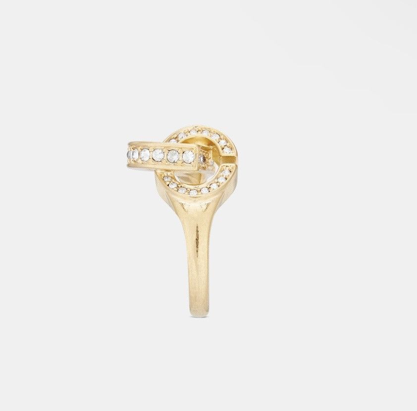 Dior Dior CD LOCK RING Gold-Finish Metal and Silver-Tone Crystal Size ONE SIZE - 2 Thumbnail
