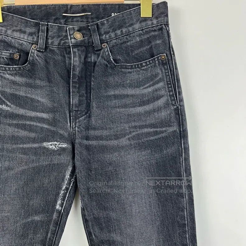 Saint Laurent Paris Saint Laurent Paris Smoked Black Ripple Wash Denim Pants Size US 27 - 3 Thumbnail